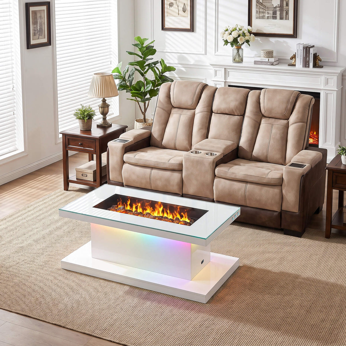 Kelly Coffee Table with Realistic Flame Effect