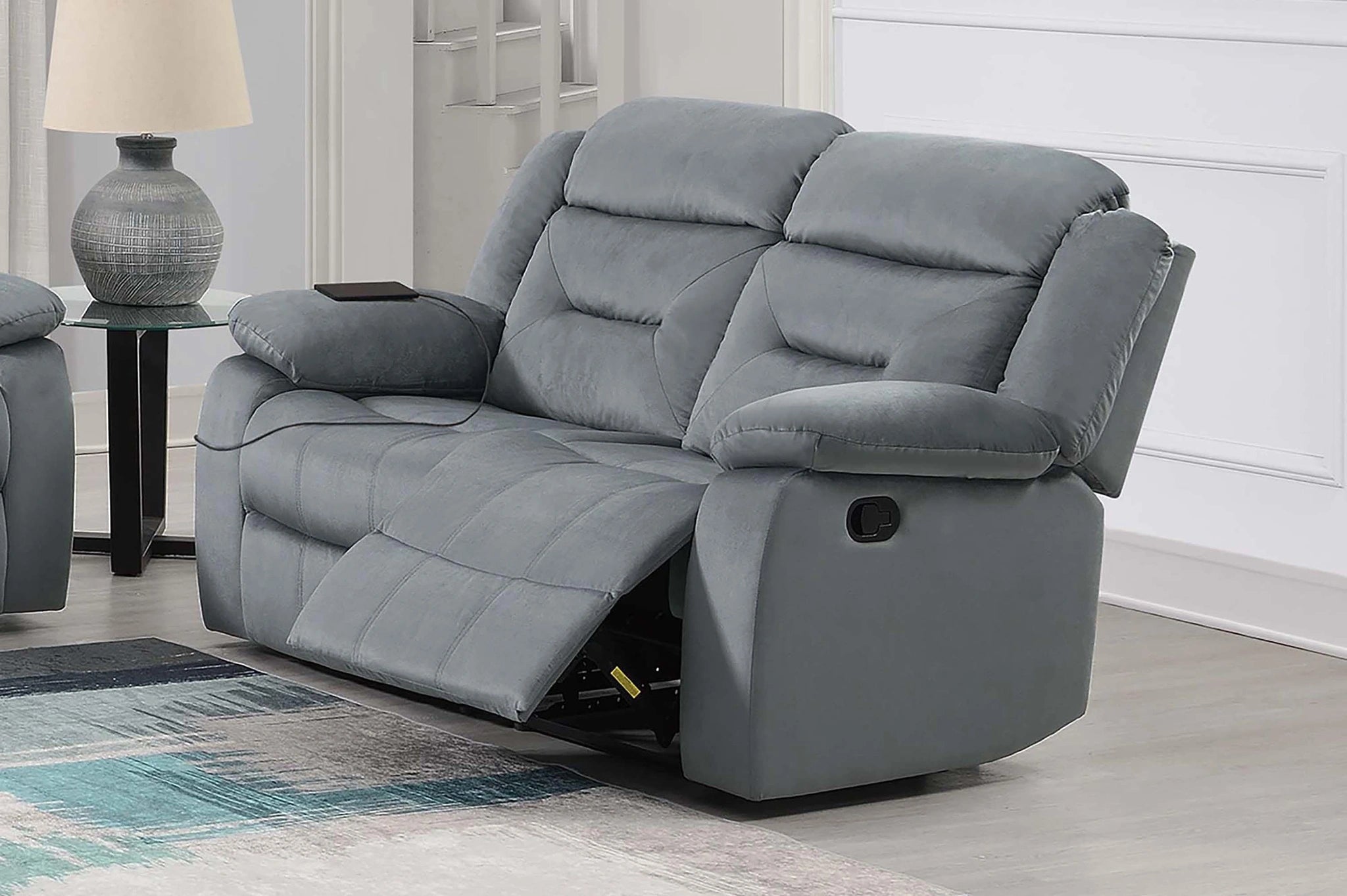 Taiyus Recliner Loveseat in Dark Gray