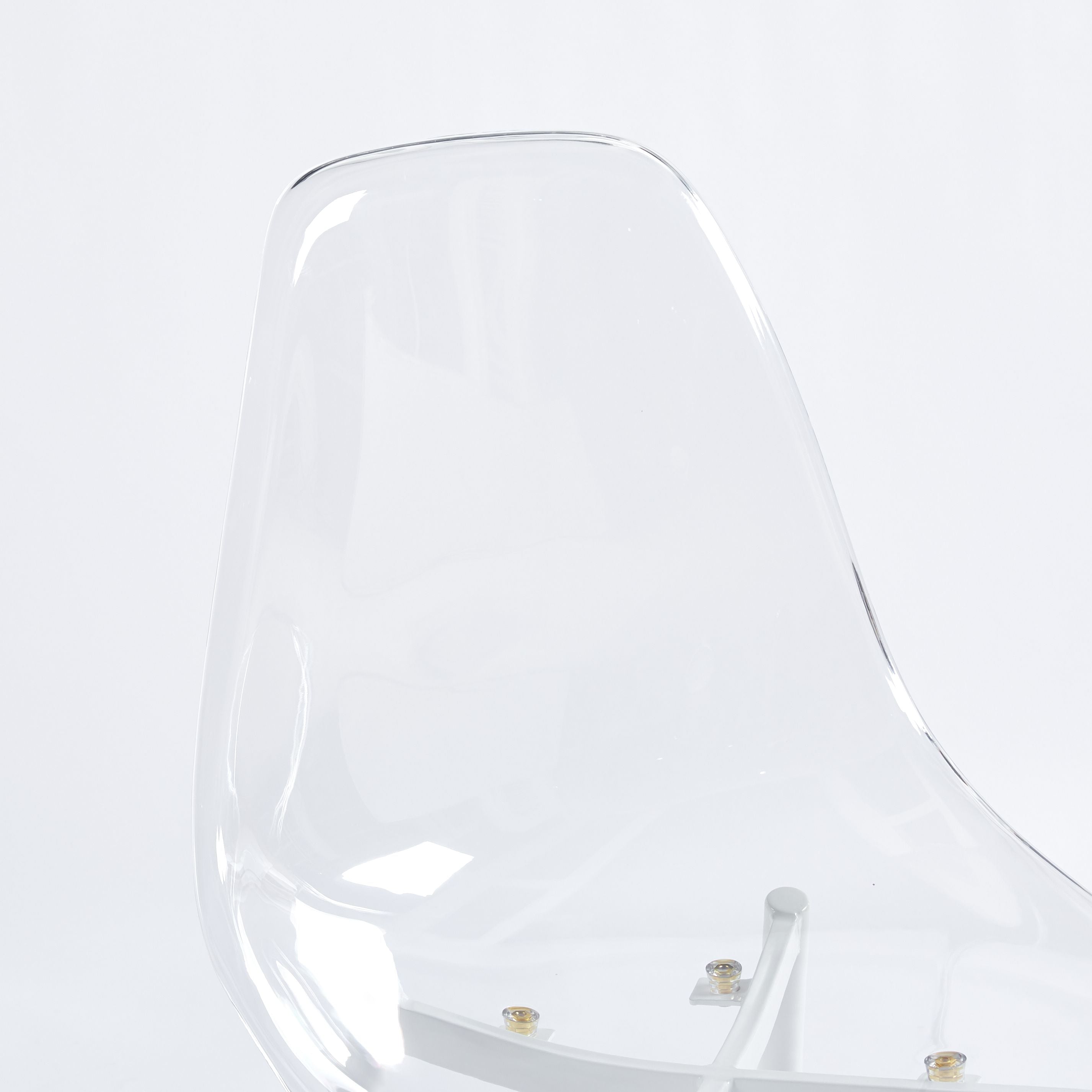 Clear Acrylic Accent Side Chairs w/ Metal Legs for Dining/Kitchen/Living Room