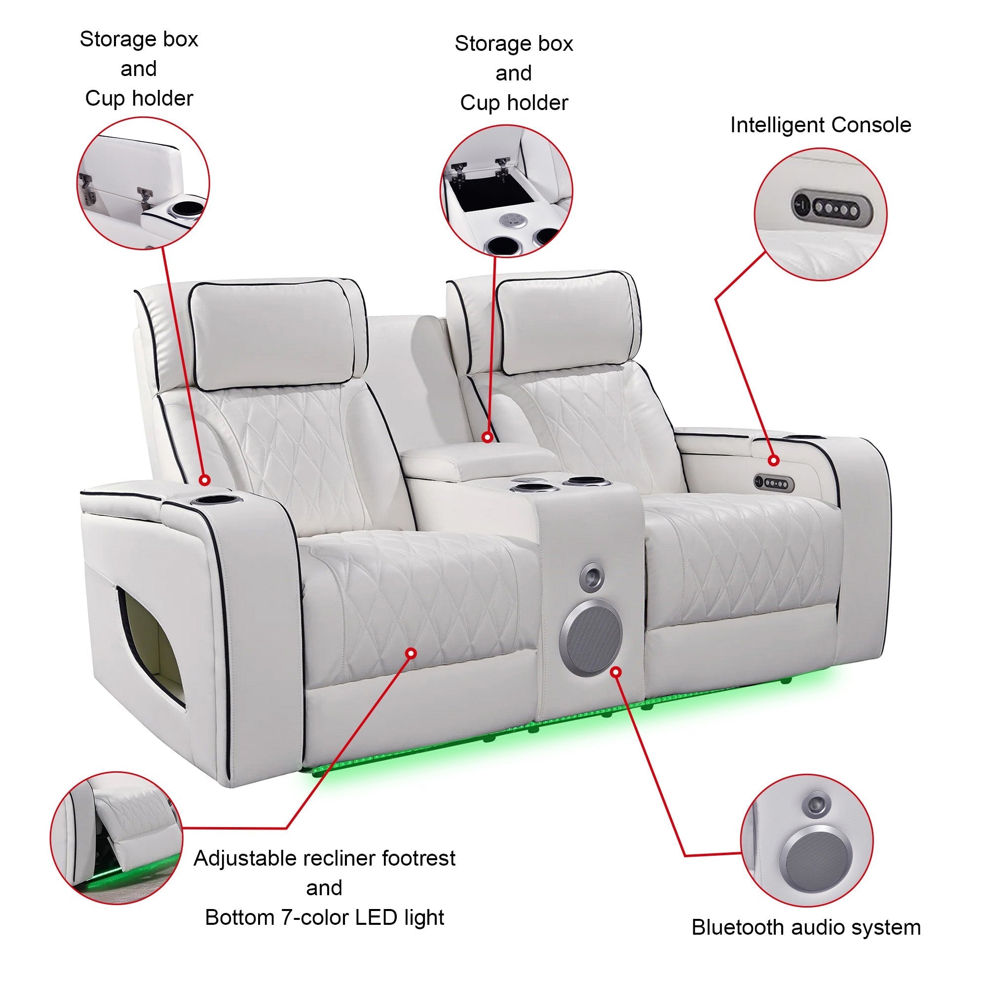 Jessie Power Recliner Black 3-seater Sofa