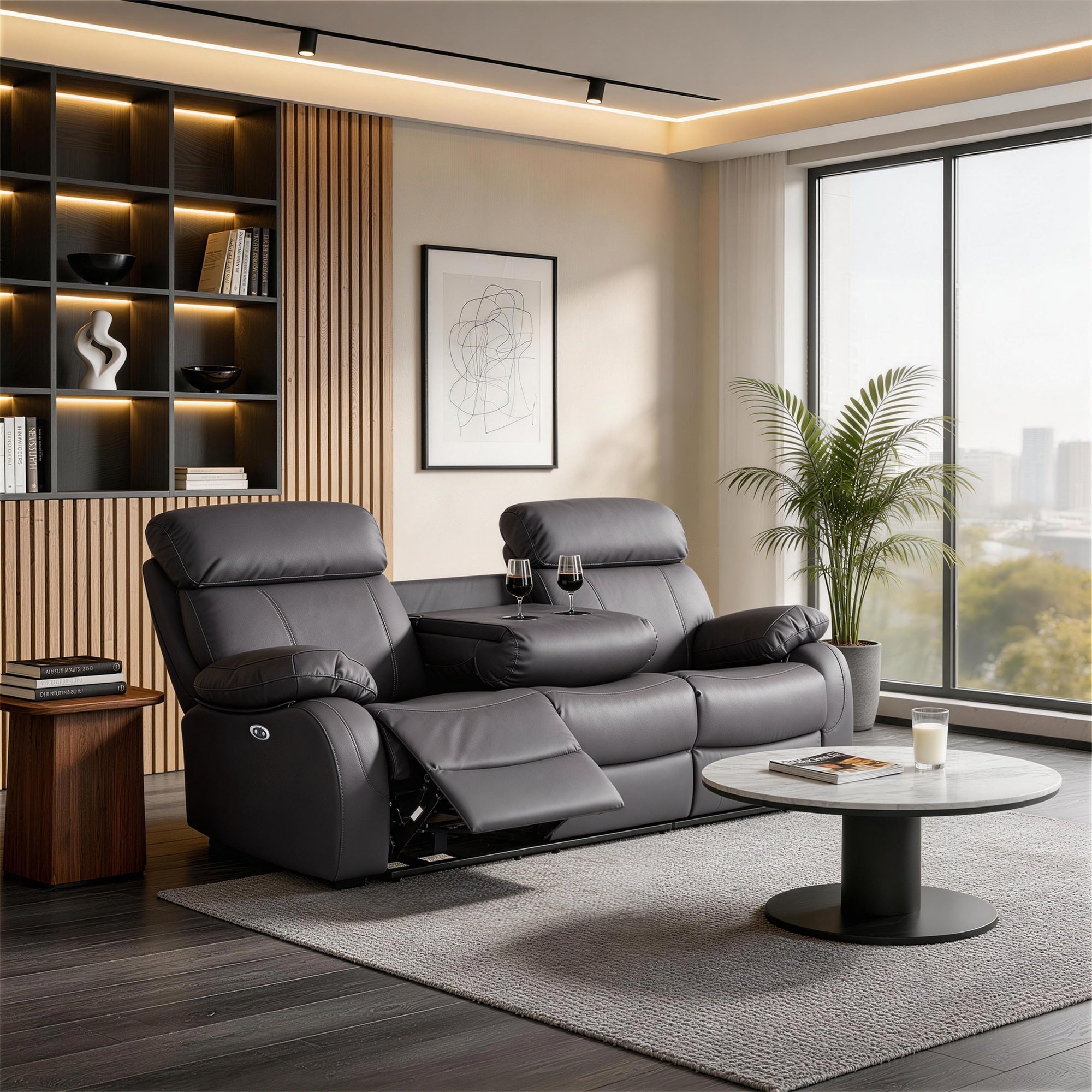 Power Recliner Sofa MR2041W Gray