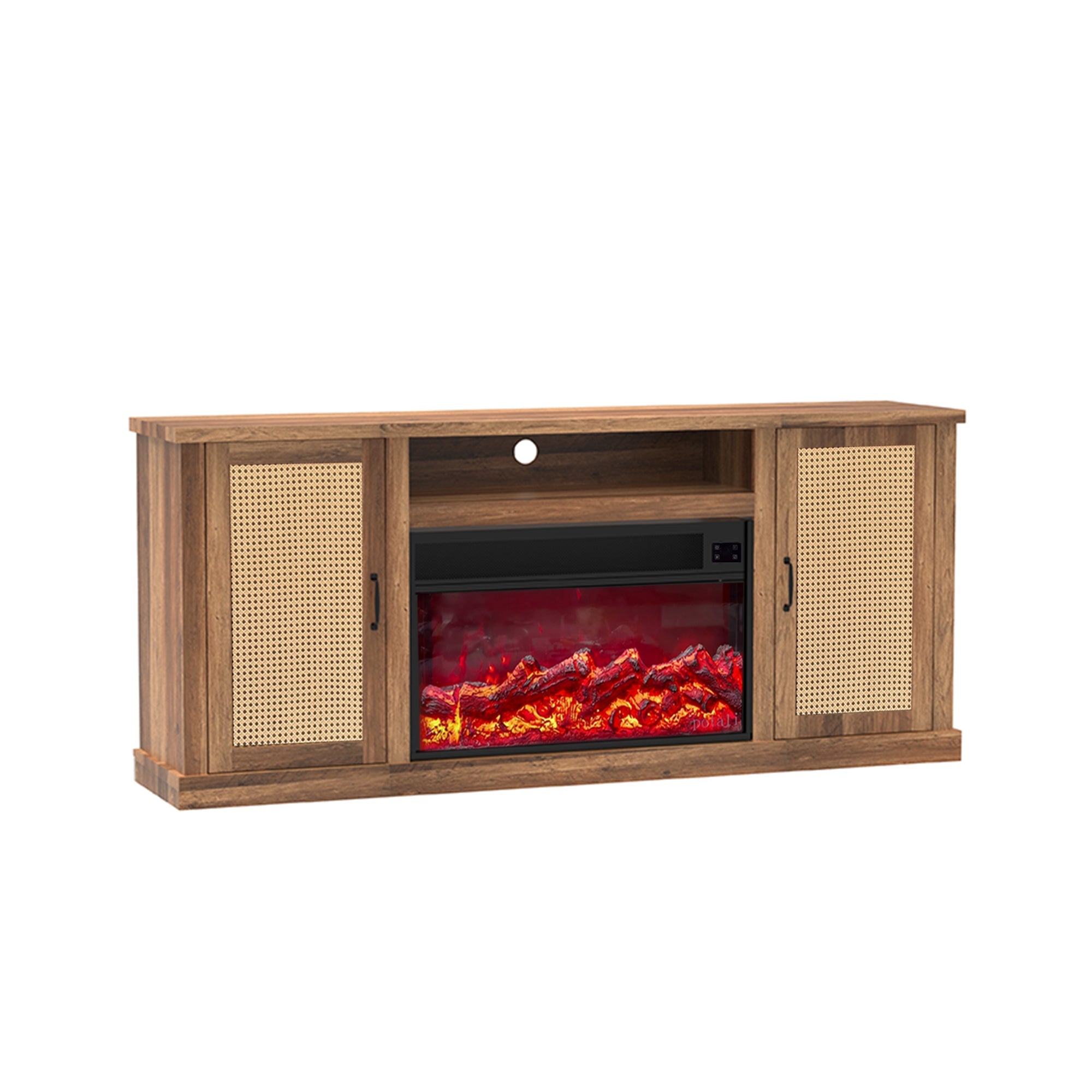 Fully Assembled 72" TV stand with an electronic fireplace (HZ02)