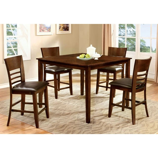 HILLSVIEW II Brown Cherry 5 Pc. Counter Ht. Table Set