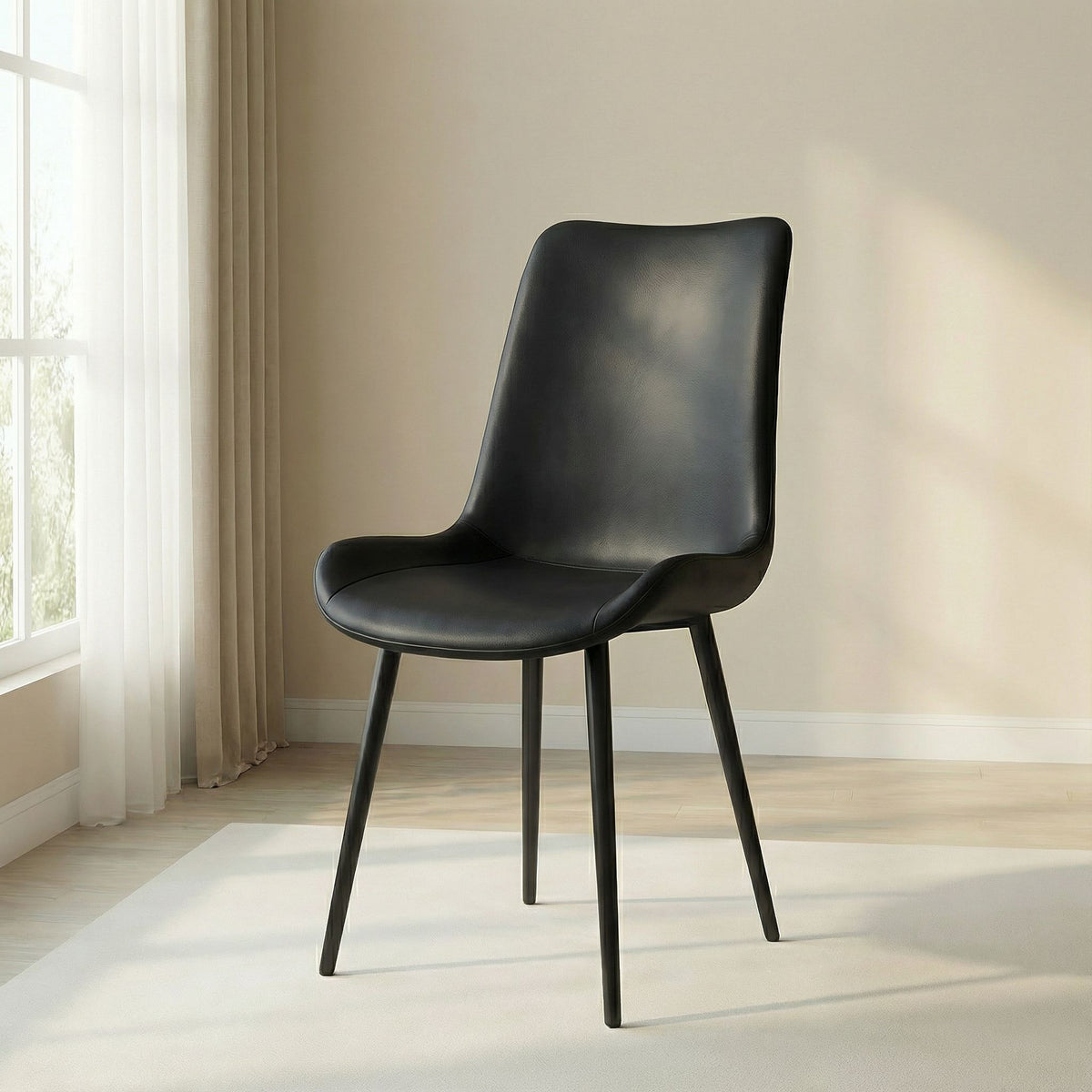 Black PU iron chair 4PCS/CTN