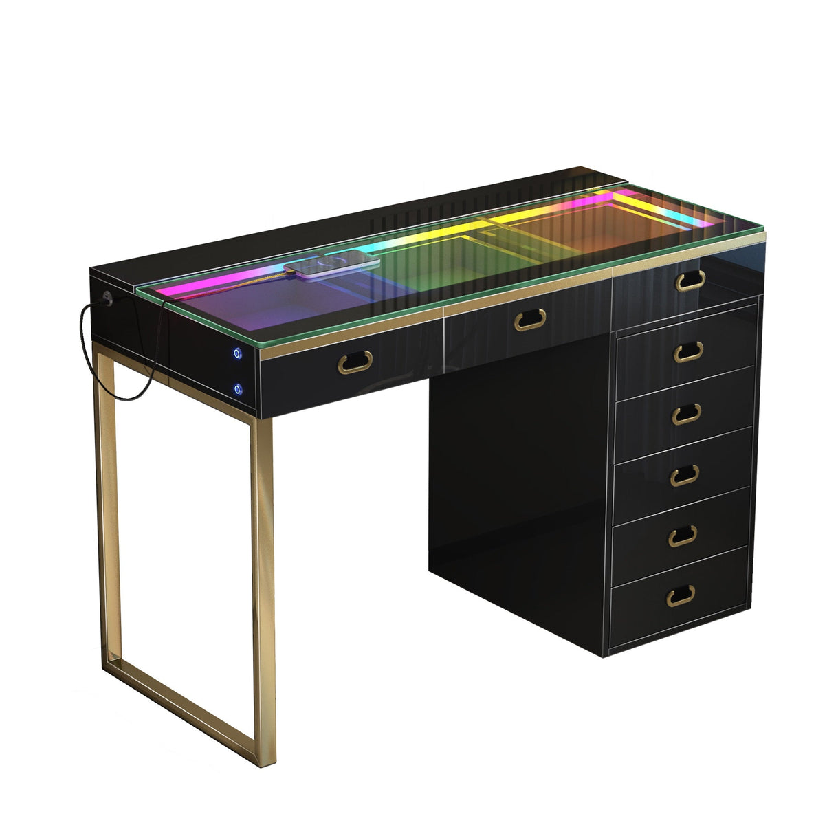 VANITII Chelsea Vanity Desk With 8 Storage Drawers