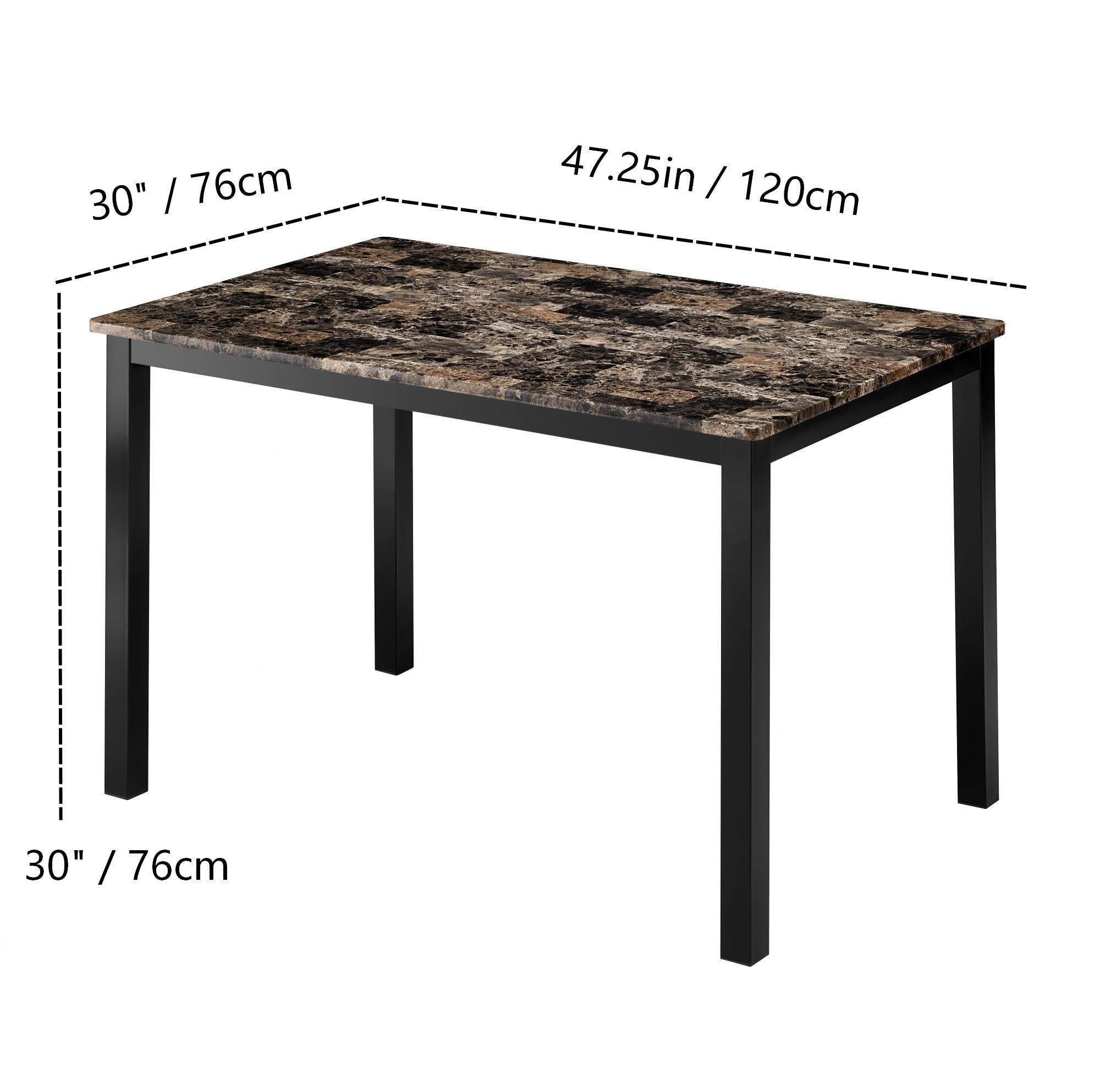 5 pcs dining set-brown