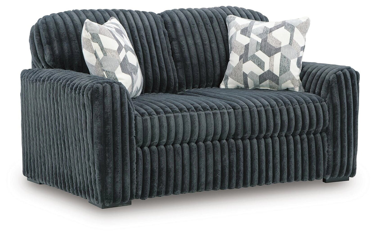 Midnight-Madness Sectional with Chaise - Gunmetal