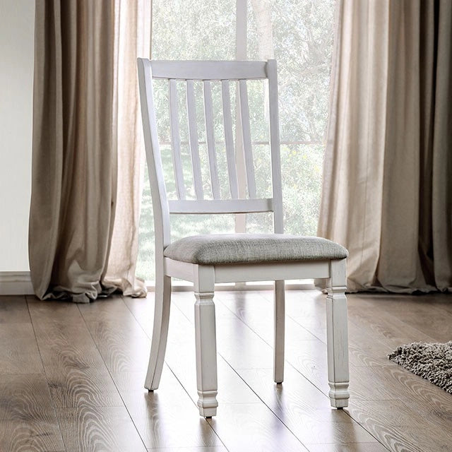 Kaliyah Vintage White/Light Gray Side Chair (2/CTN)