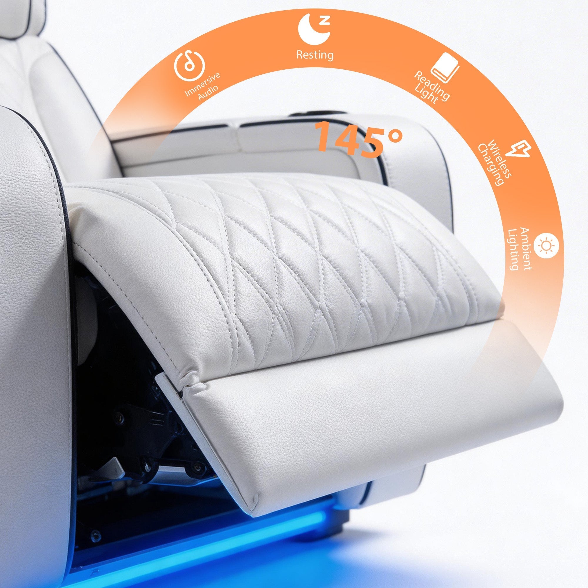 Jessie White Power Recliner 2-seater Loveseat