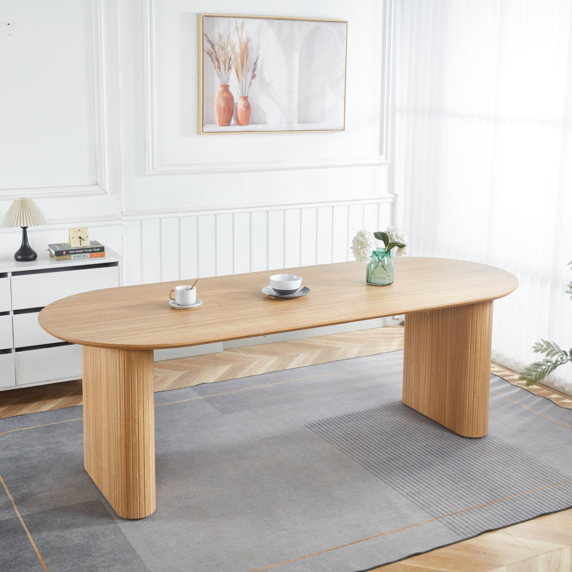 Oval MDF Tabletop Dining Set