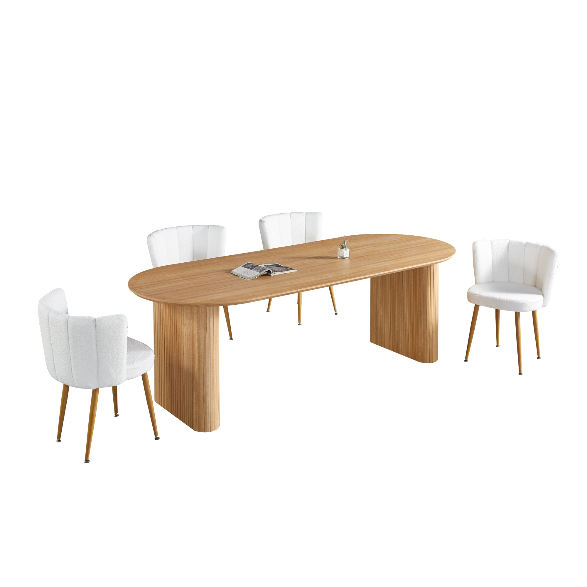 Oval MDF Tabletop Dining Set