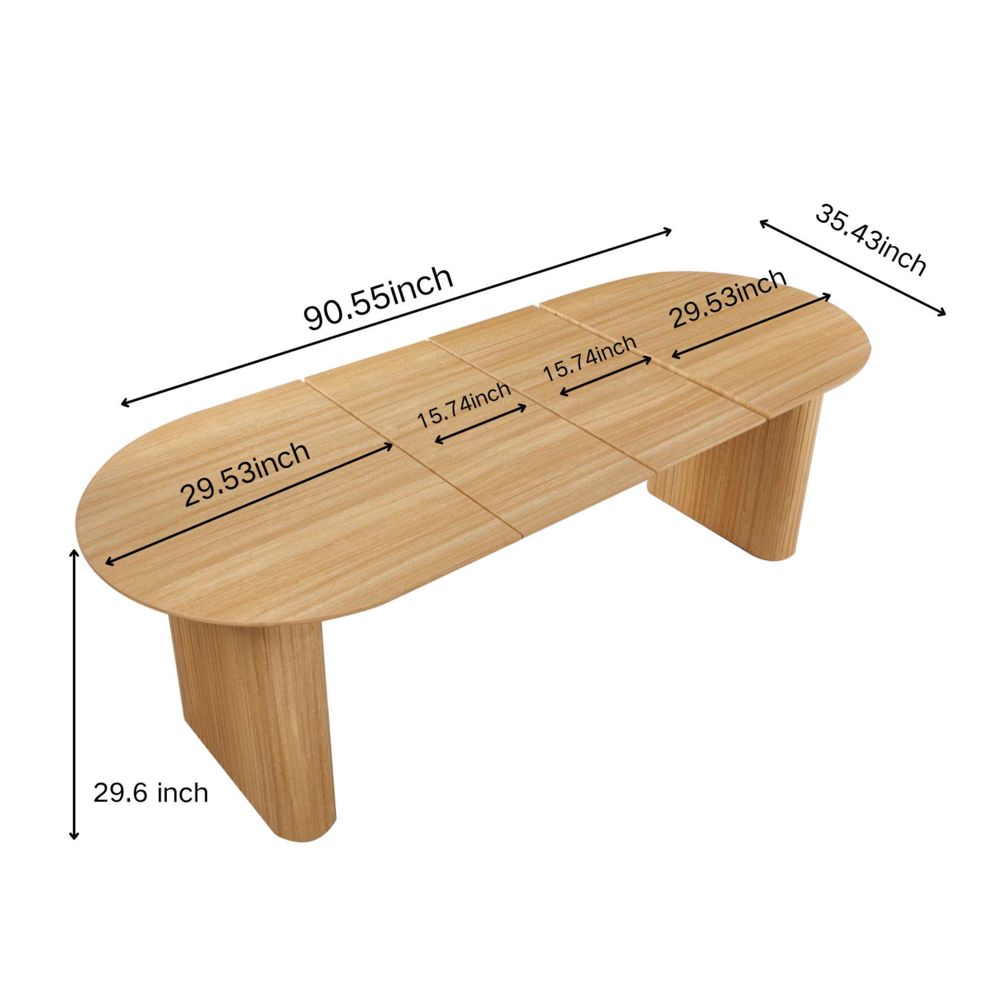 Oval MDF Tabletop Dining Set