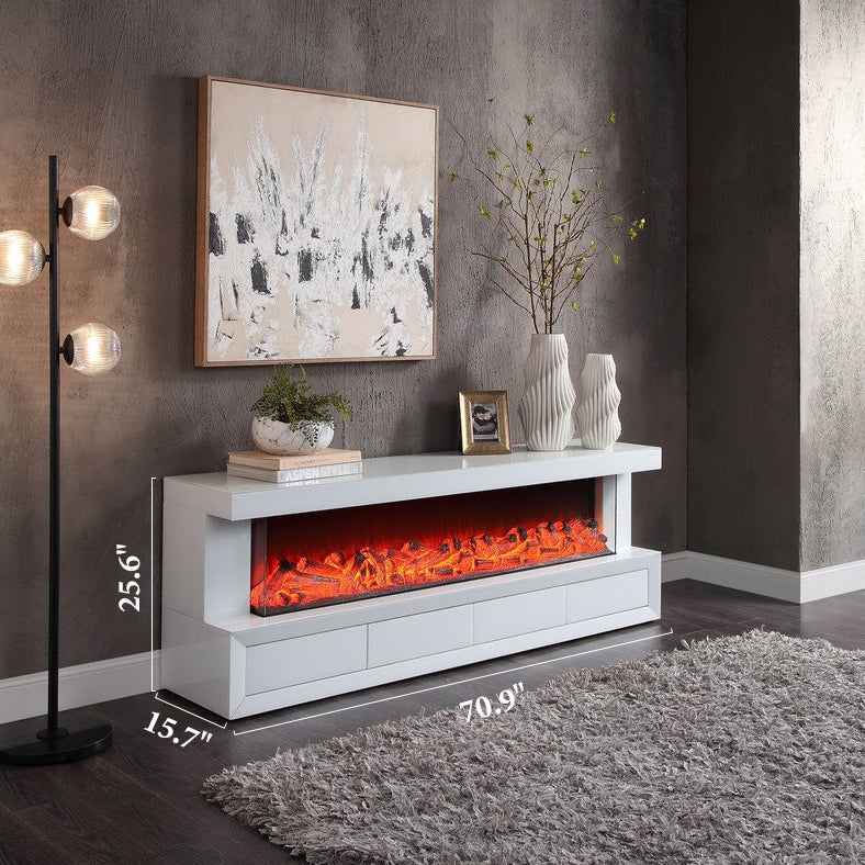 Fully Assembled 70" TV Stand LED Heating Function Fireplace