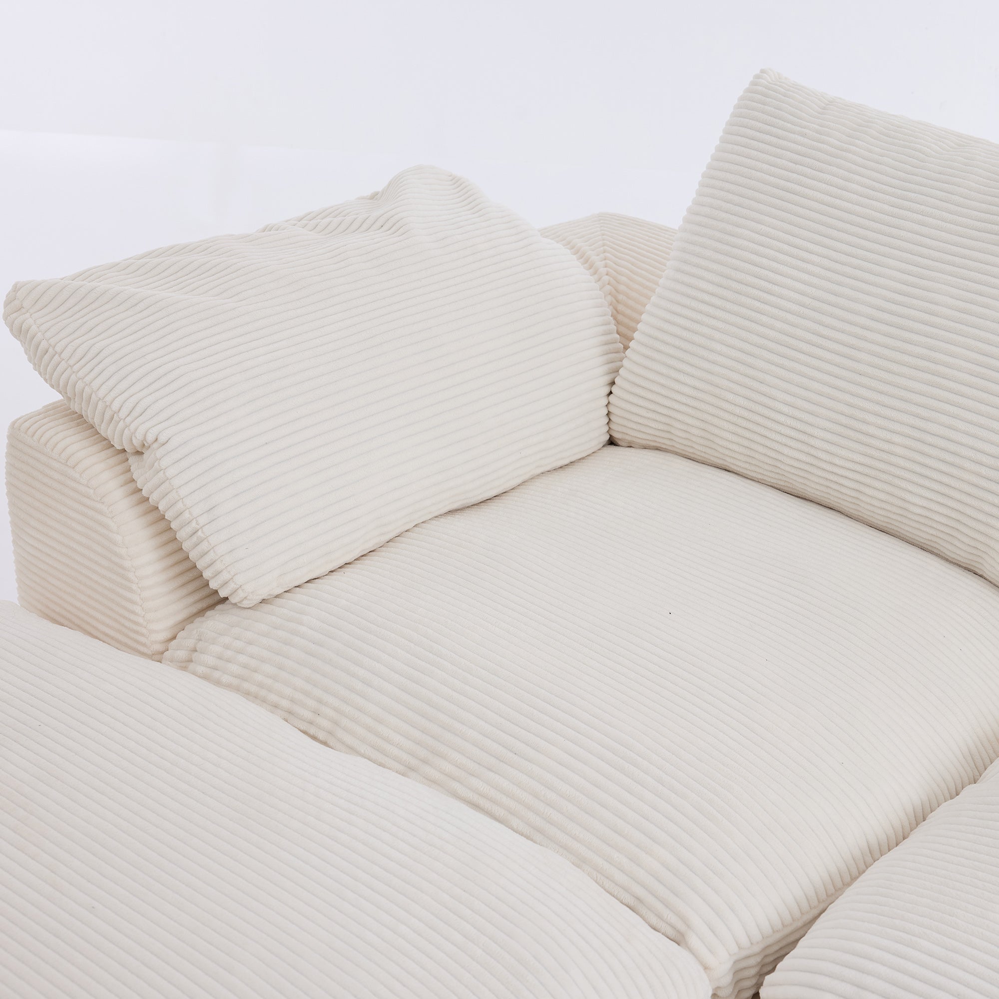 Michia Modular Sectional 6-piece Beige with Ottoman