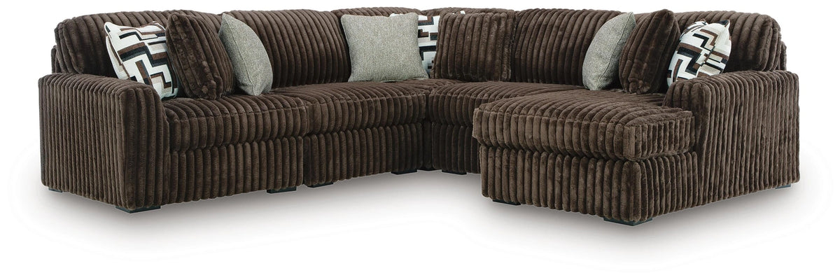 Midnight-Madness Sectional with Chaise - Chocolate