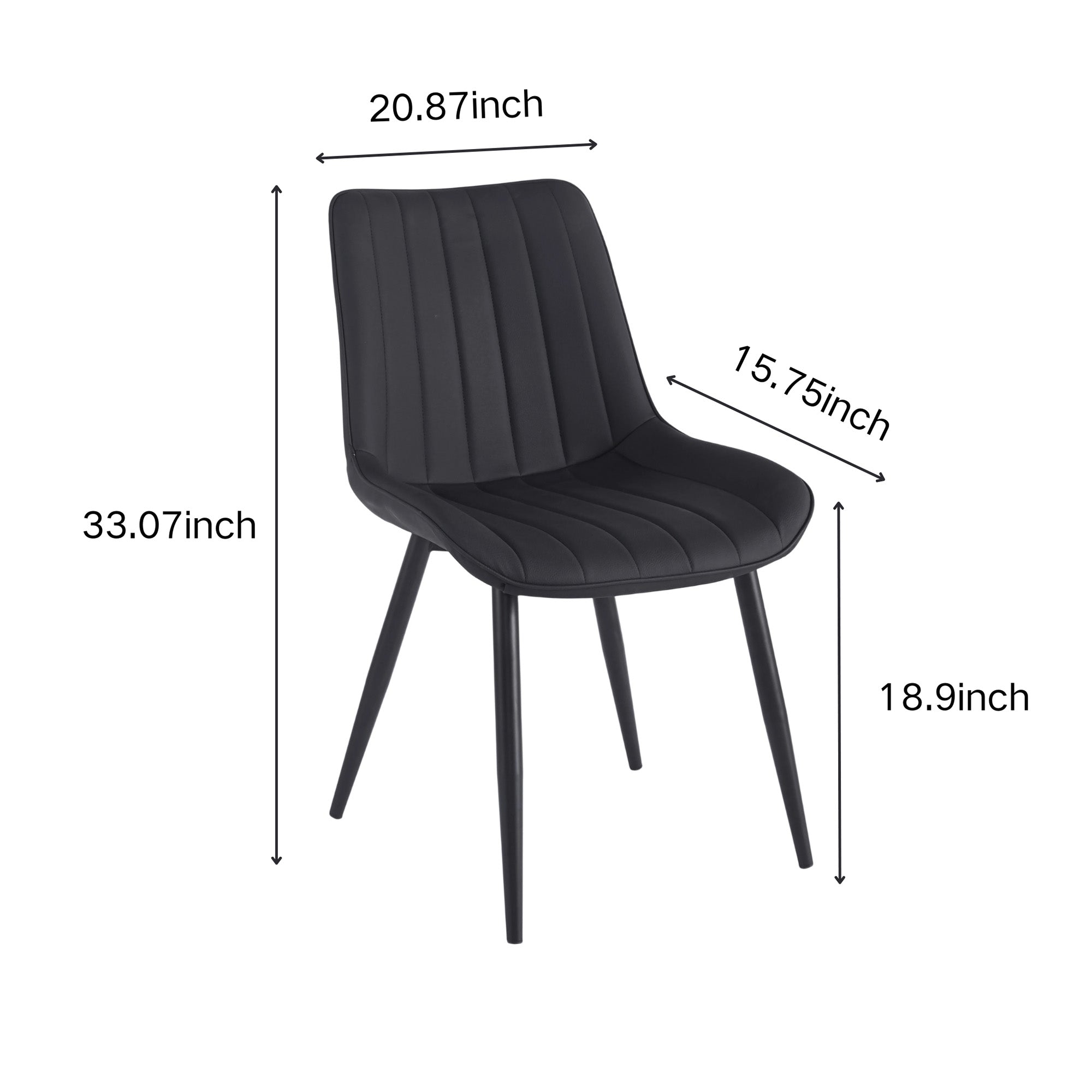 Modern Leather Dining Chairs with Metal Legs 4pCS/CTN