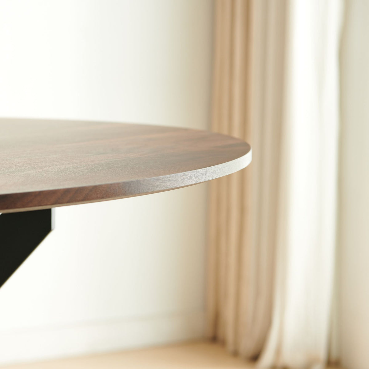 42.1" Mid-Century Round Wood Dining Table - Cross Leg Pedestal