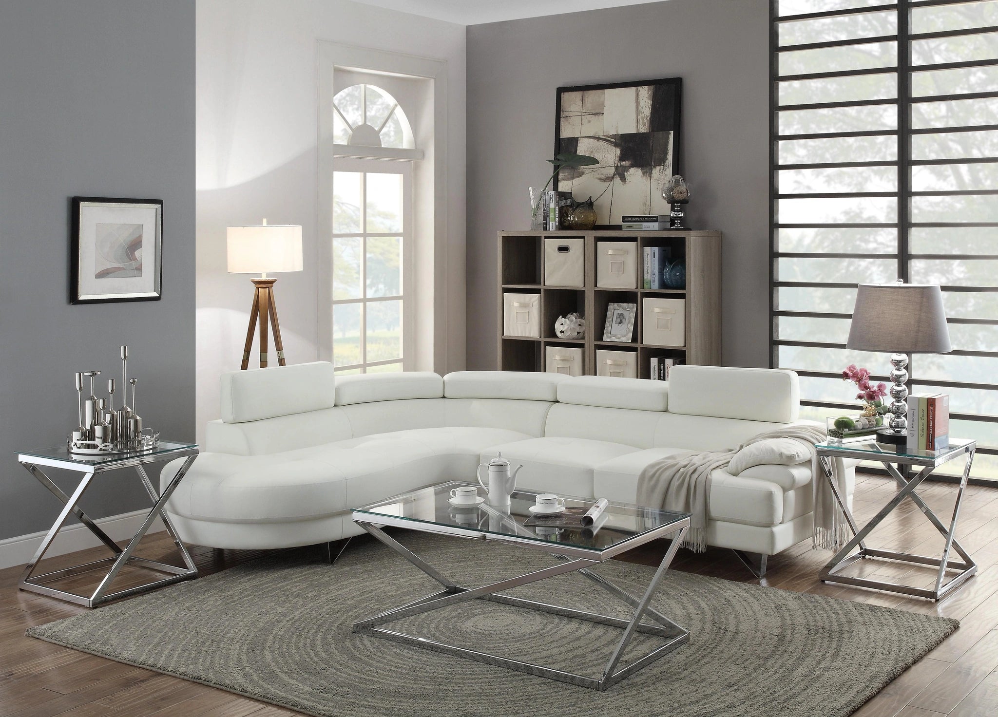 Haoind 2-Pcs Sectional in White