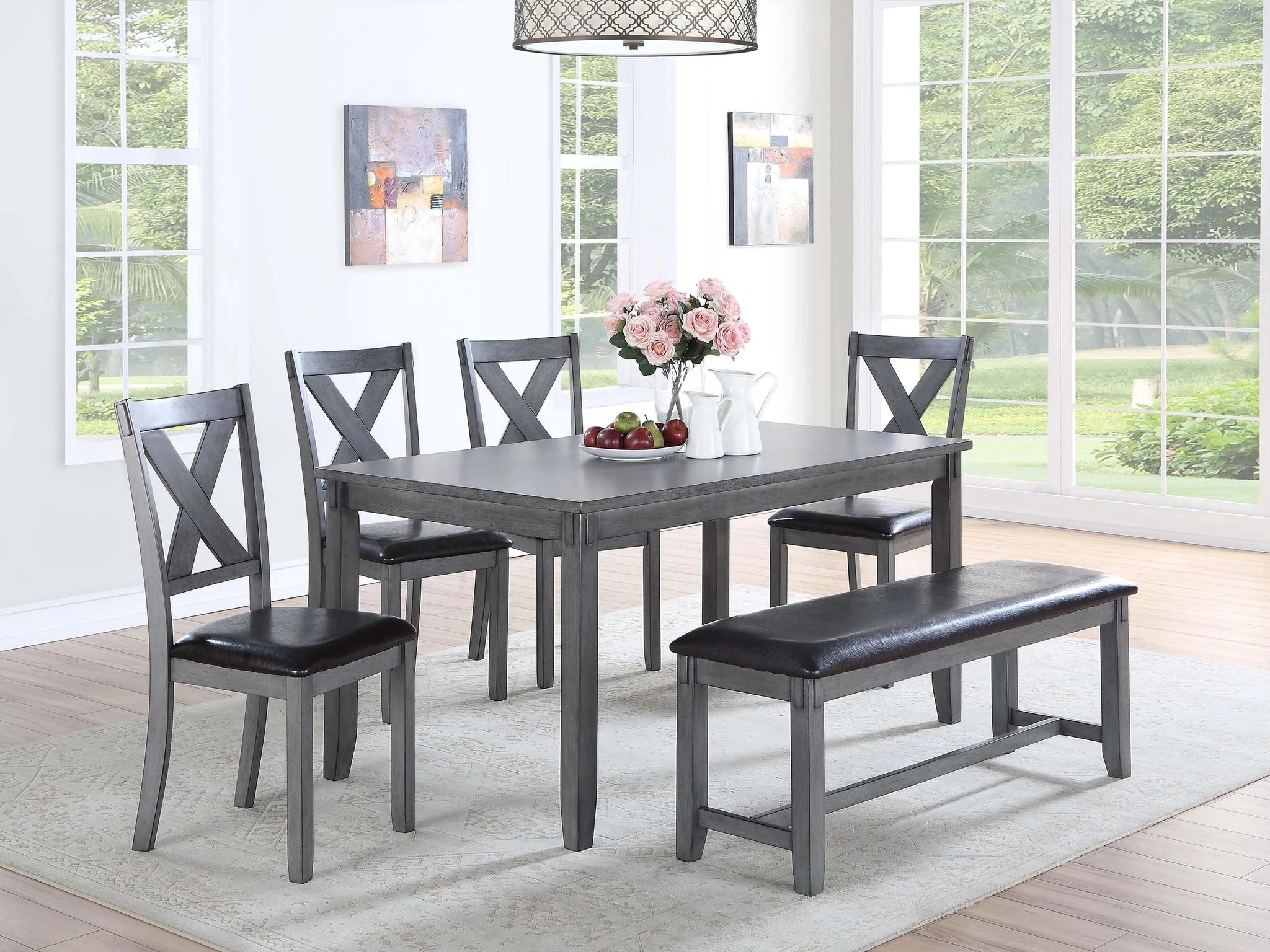 Minyou 6-Pcs Dining Set in Grey