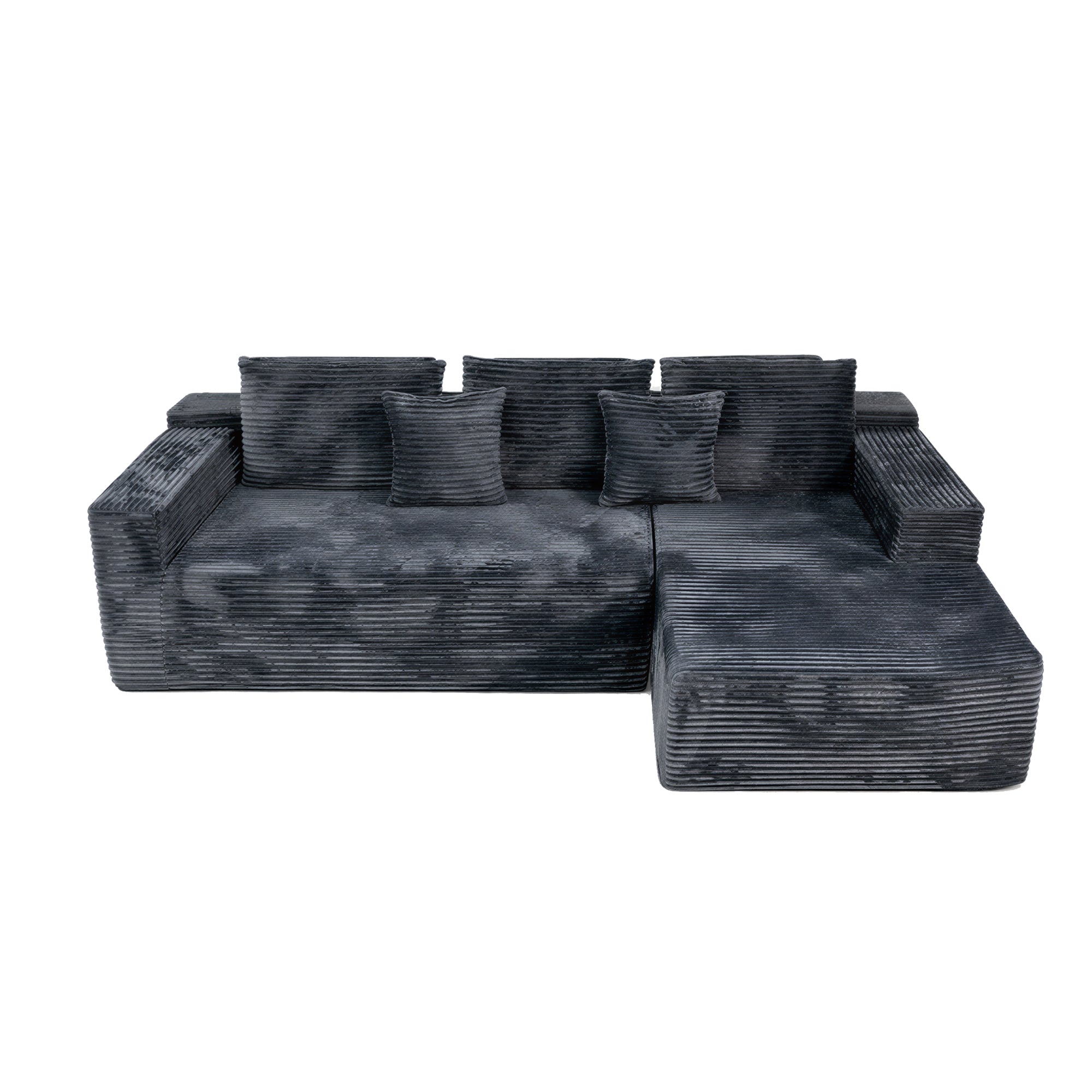 The Goliath Chaise Lounge Sofa features ultra-soft faux rabbit fur upholstery paired with high-density rebound foam, delivering a luxurious, cozy seating experience.