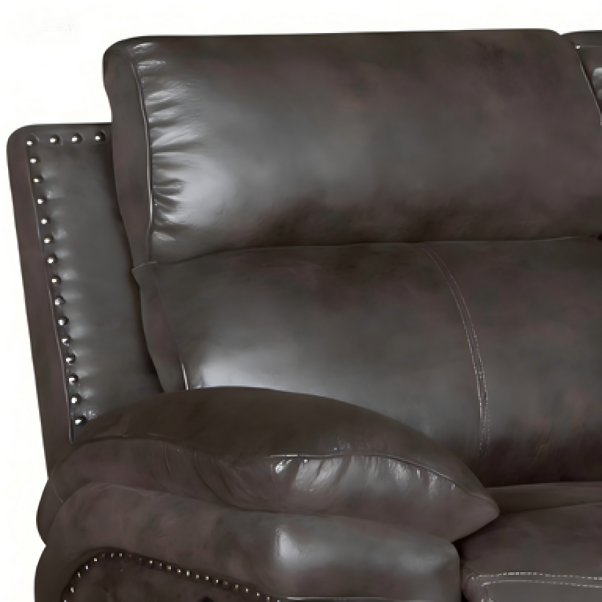 Bison Power Recliner & 3-Seater Sofa with Armrests and Storage, Breathable Leather, Home Theater Seating