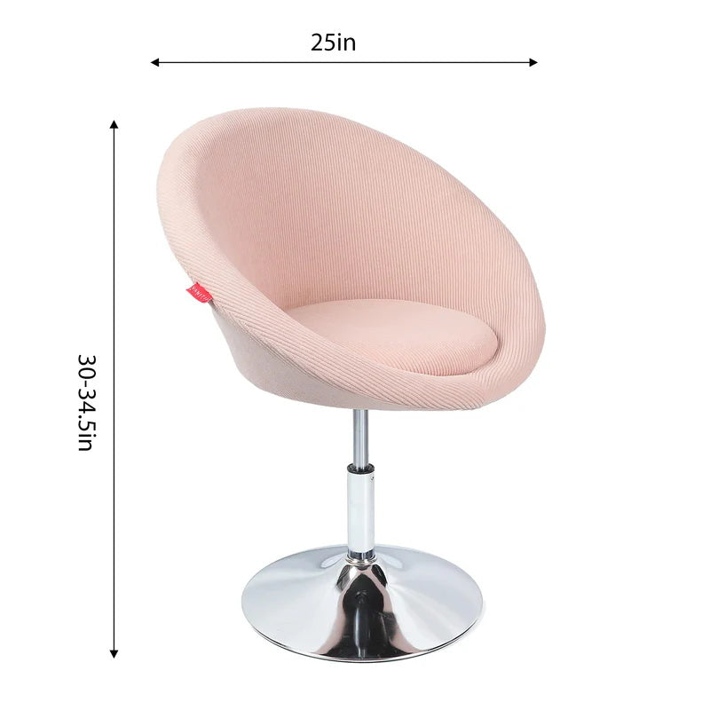 Size of Bella Swivel Corduroy Vanity Chair