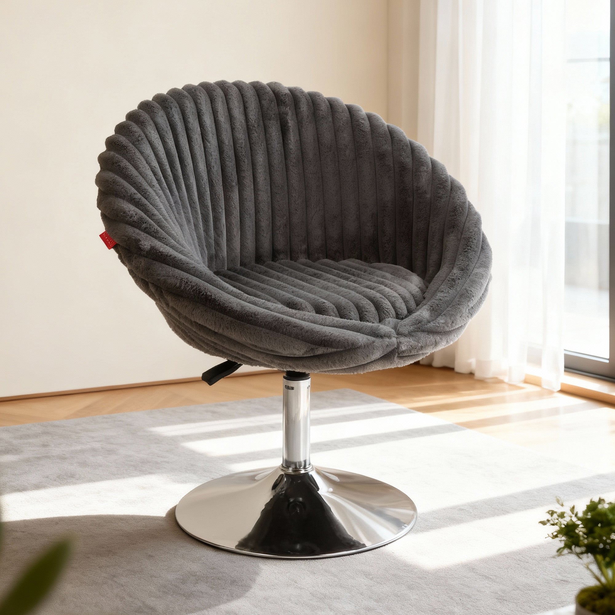 Bella Swivel Rabbit Fur Vanity Chair-Grey
It is placed in the bedroom or living room,being both beautiful and practical.