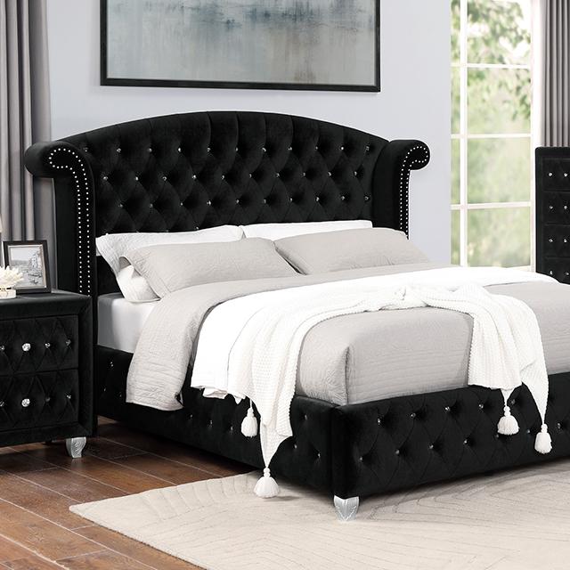 ZOHAR Queen Bed, Black