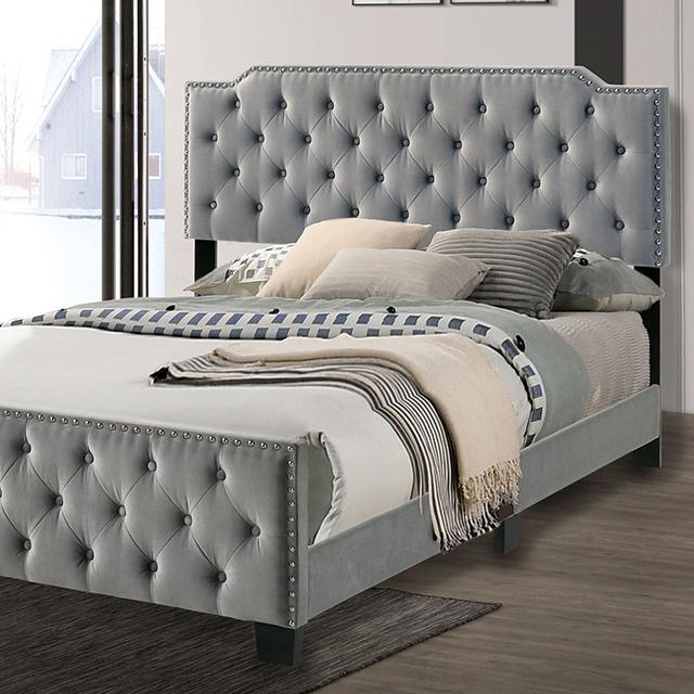 CHARLIZE E.King Bed, Gray