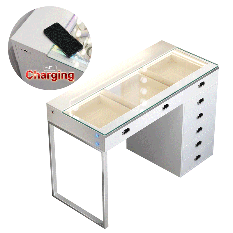 VANITII Chelsea Vanity Desk With 8 Storage Drawers