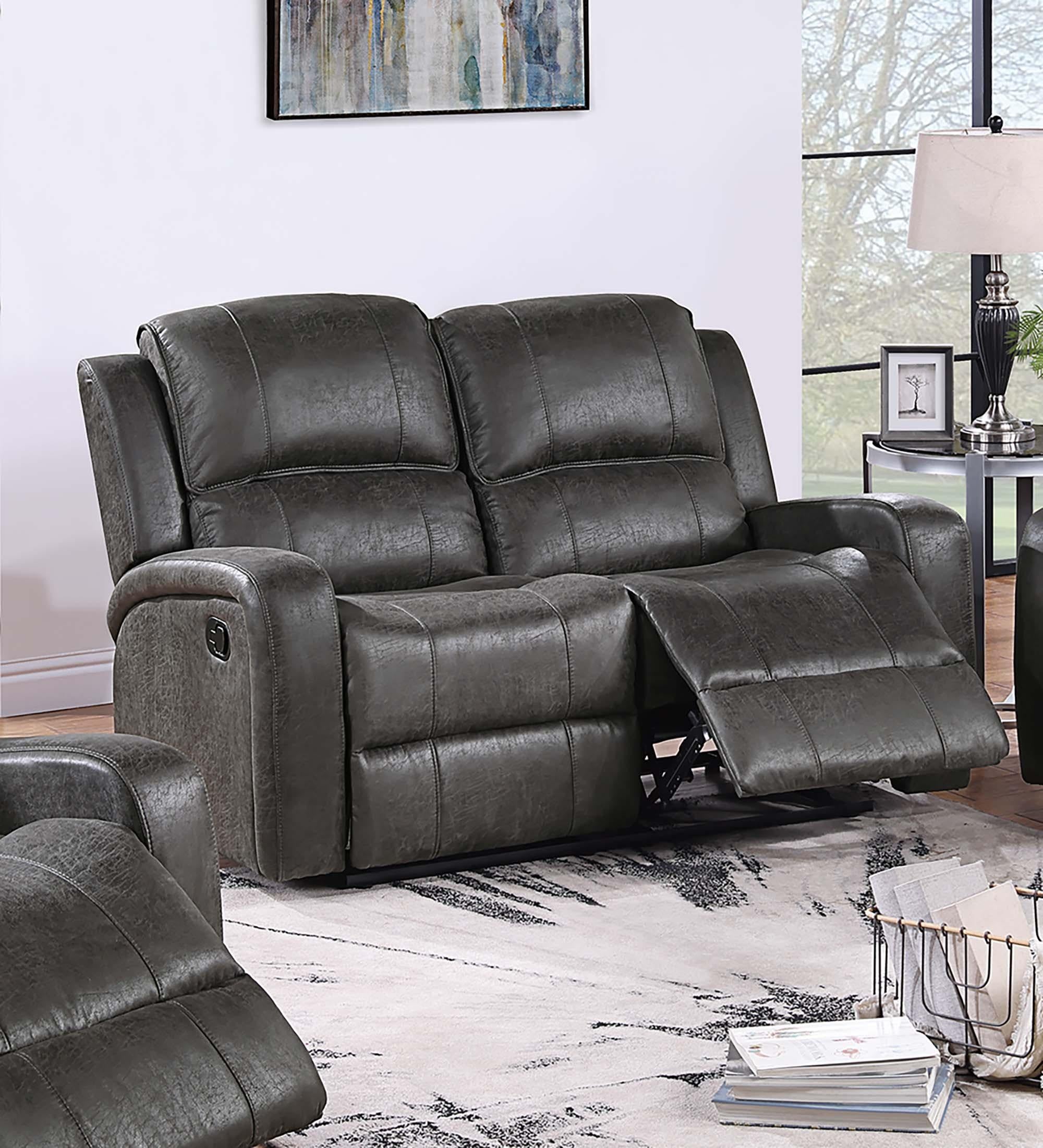 Bstfur Recliner Loveseat in Smoke