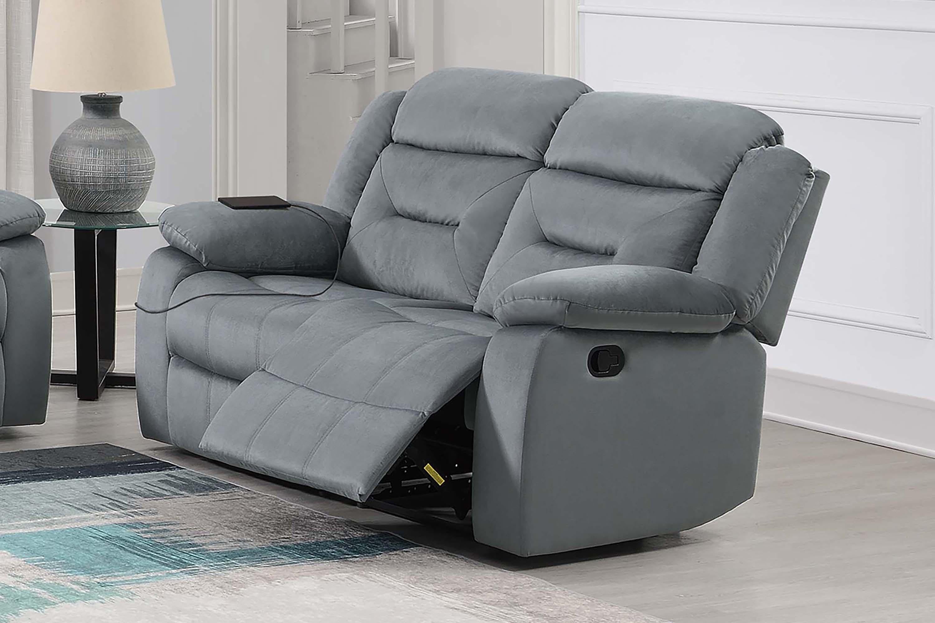 Taiyus Recliner Loveseat in Dark Gray
