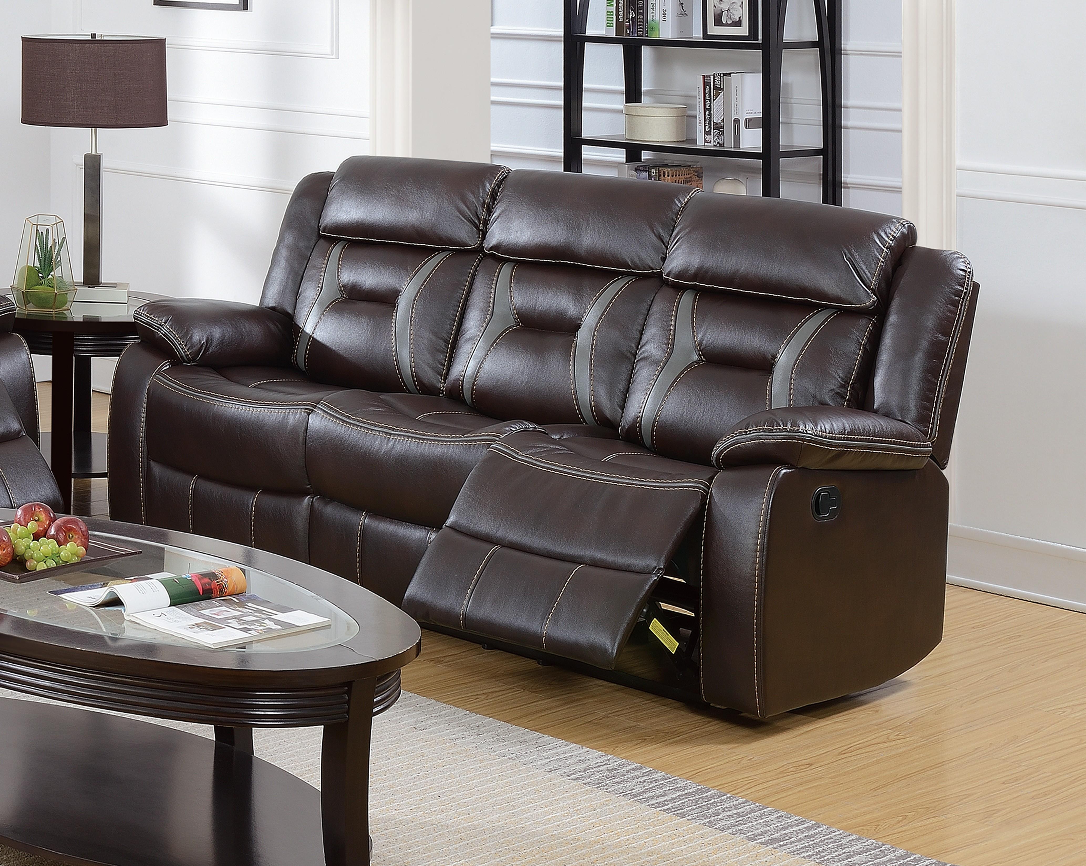 Uefurn Reclining Sofa in Dark Brown