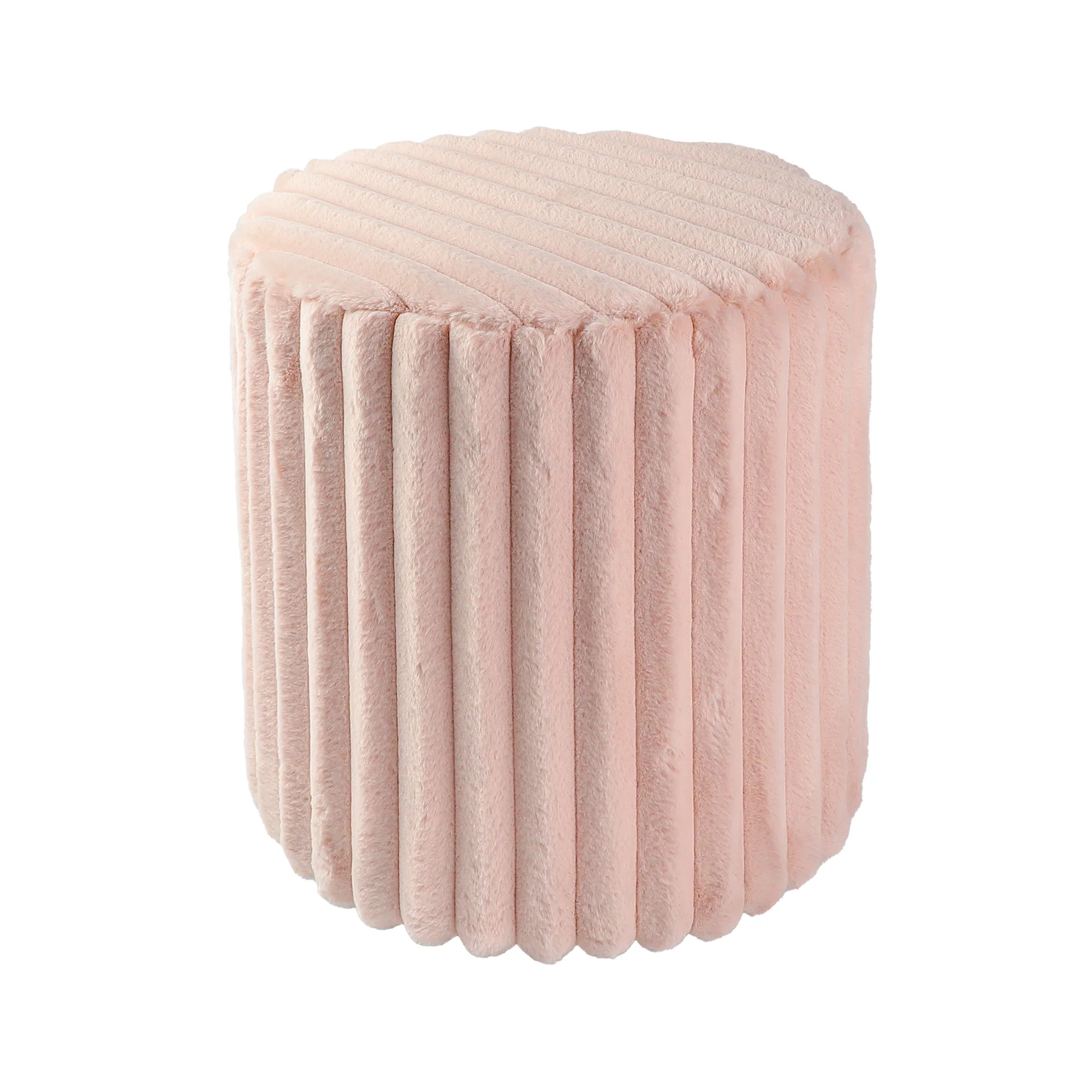 Rabbit Fur Vanity Chair-Pink
