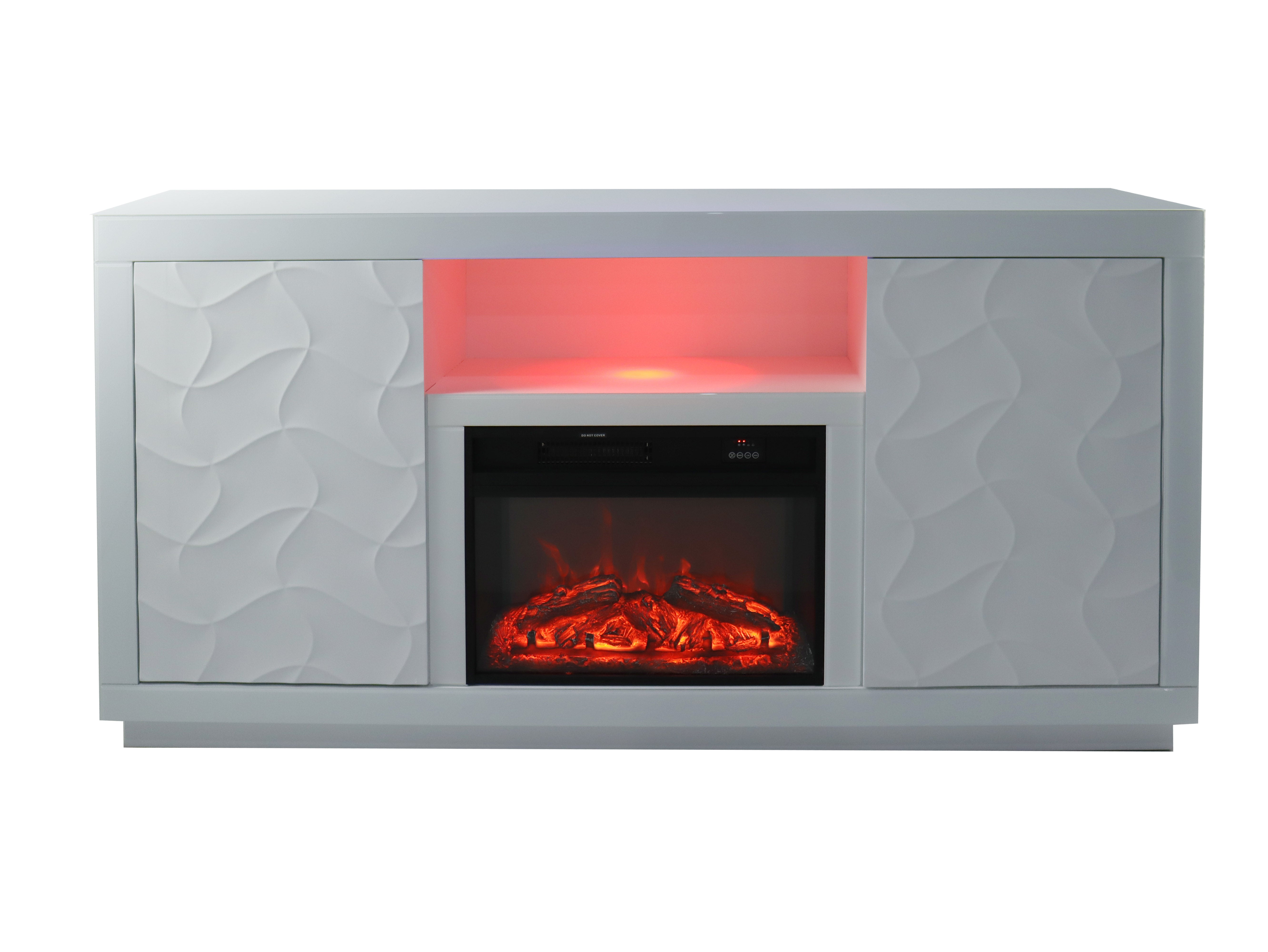 Fully Assembled 71" Timeless White Electric Fireplace