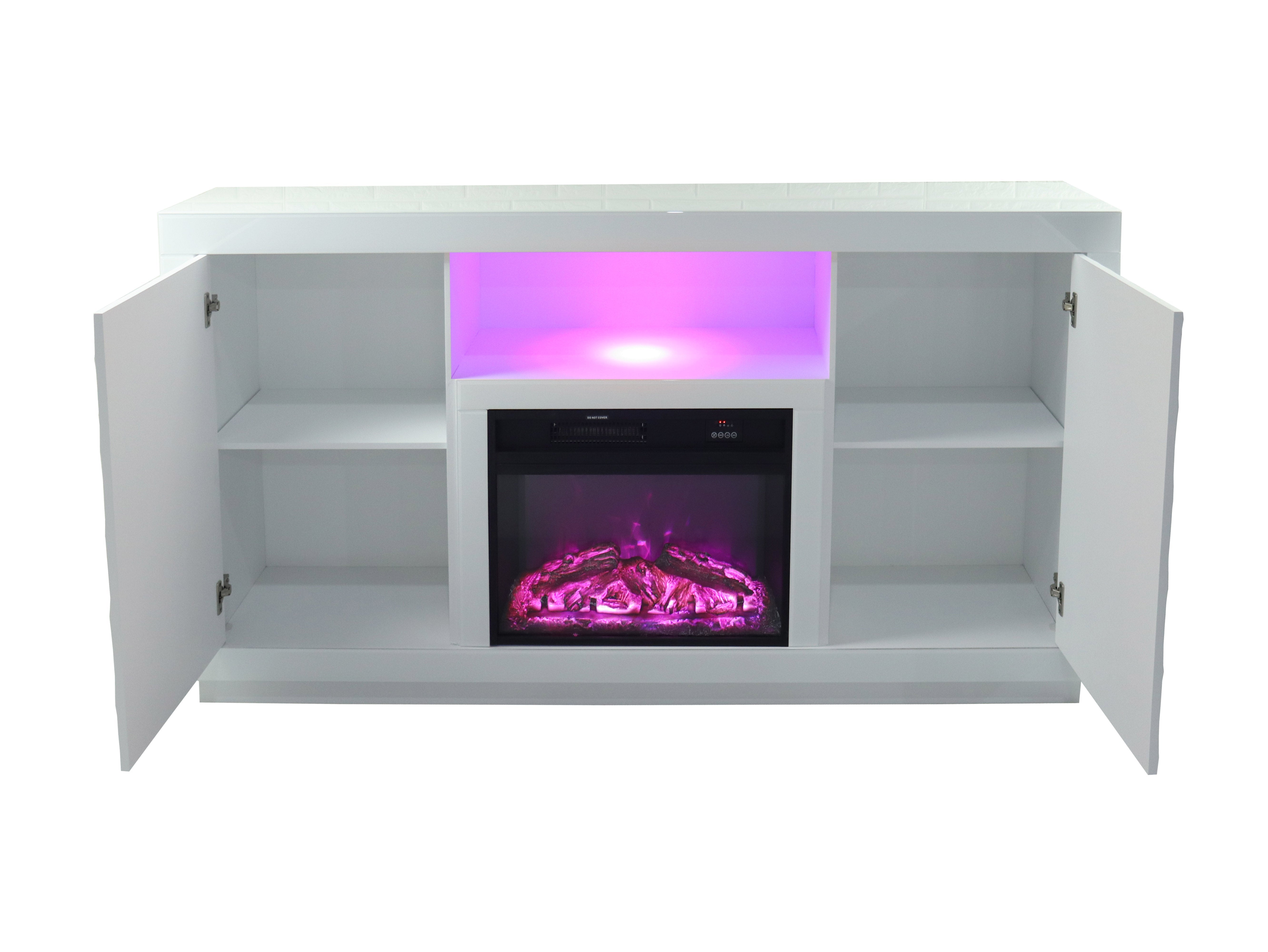 Fully Assembled 71" Timeless White Electric Fireplace