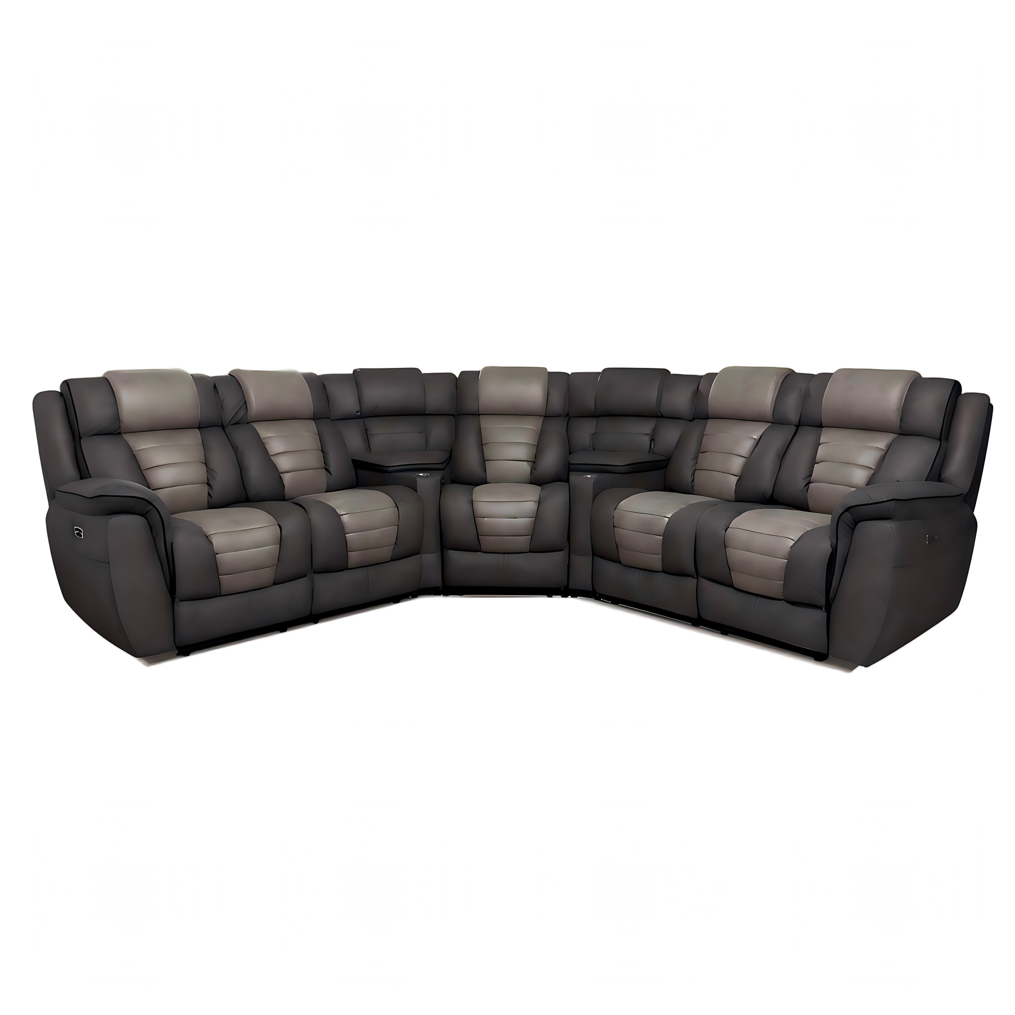 Canyon Classic American Power Reclining Sectional Sofa with Dual-Tone Upholstery
