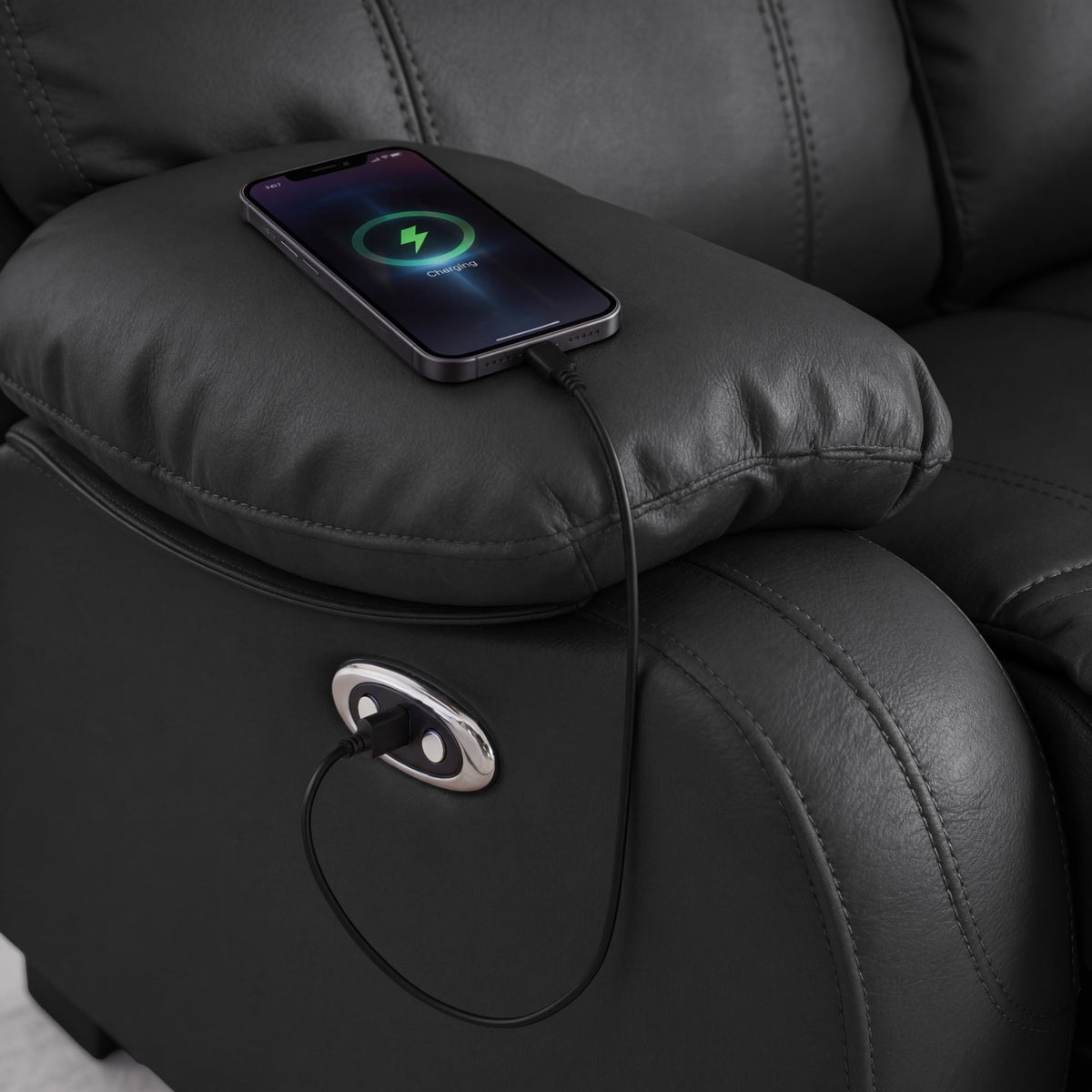 Harry Black Power Motion Loveseat