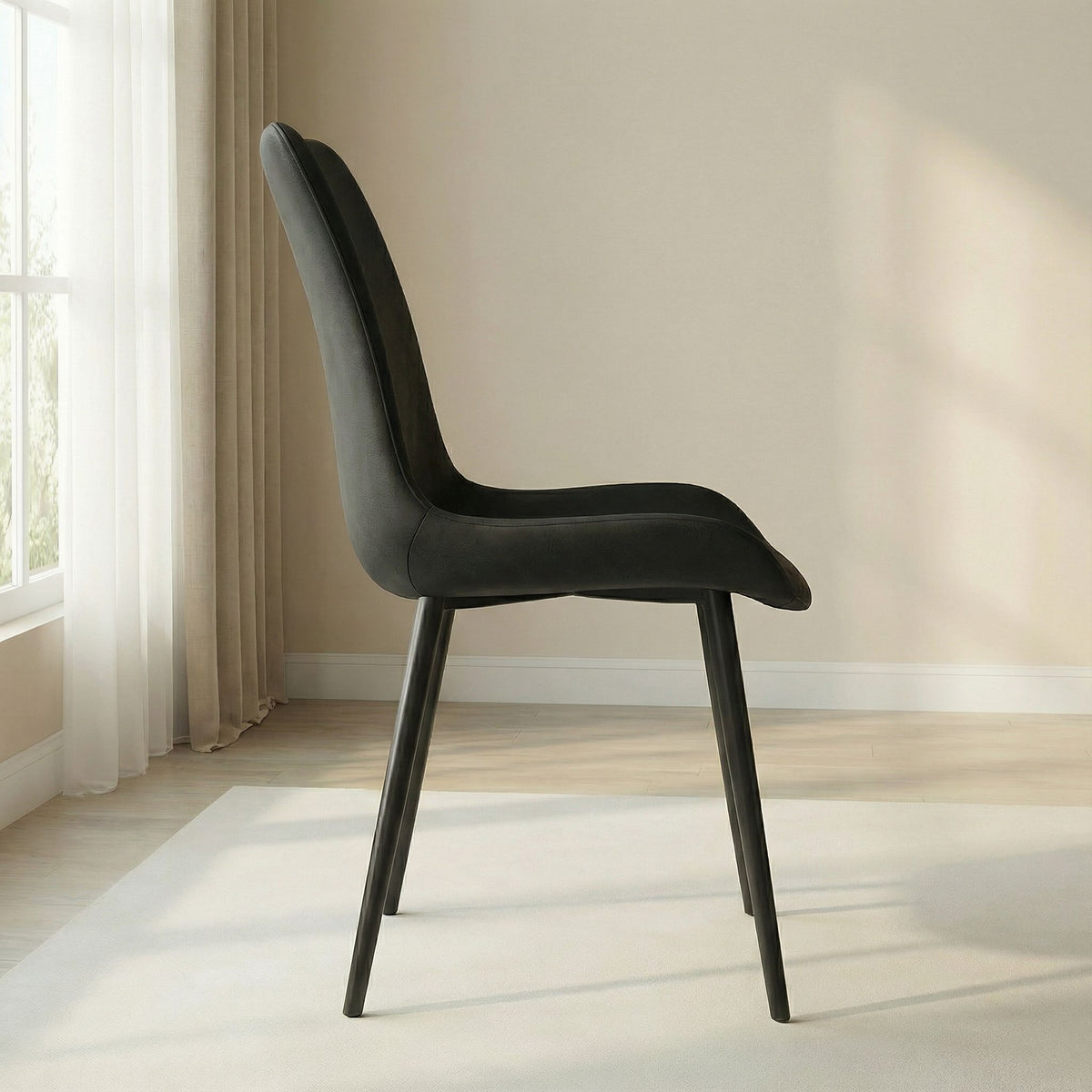 Black PU iron chair 4PCS/CTN