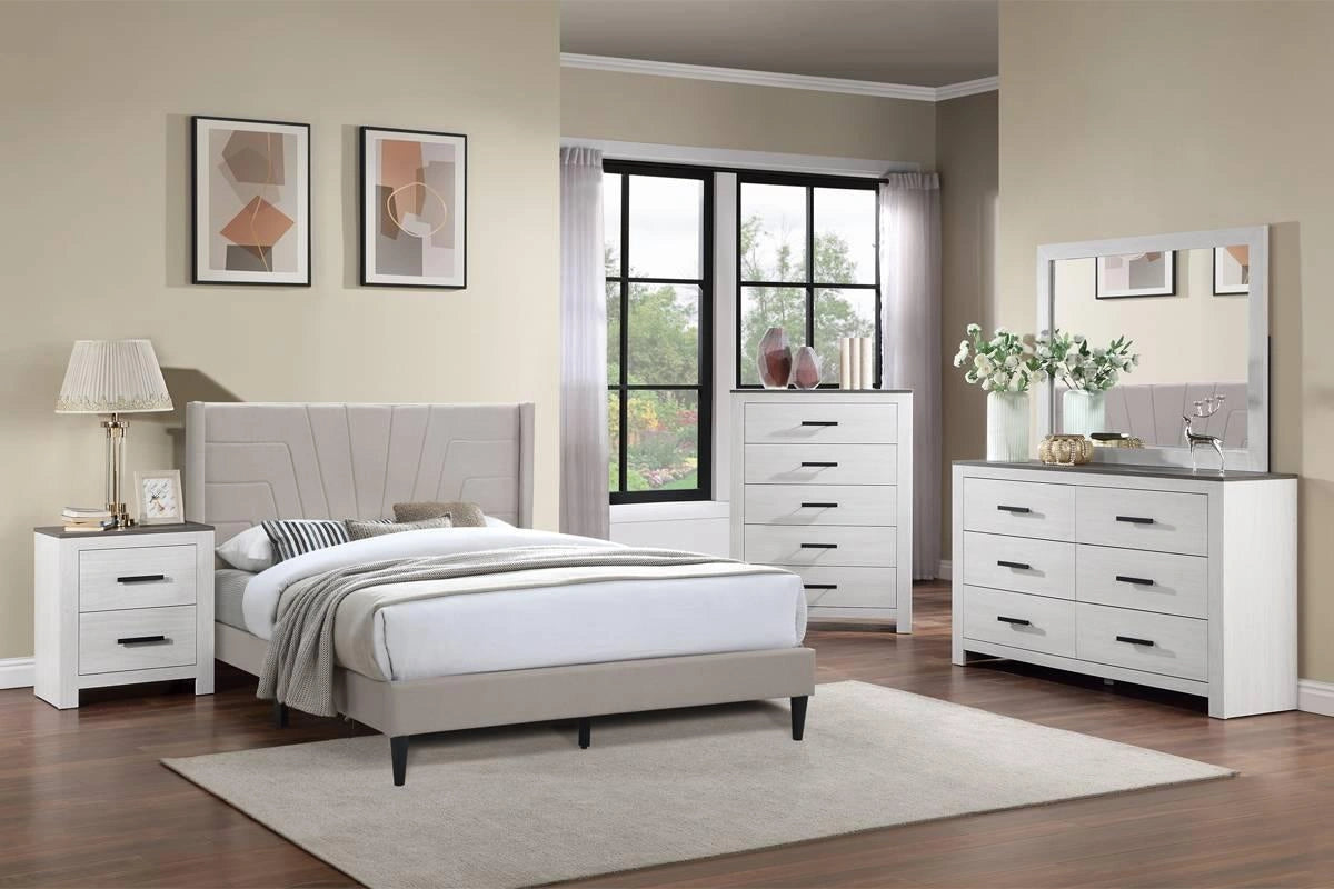 Liihcc Queen Bed in Light Brown Burlap