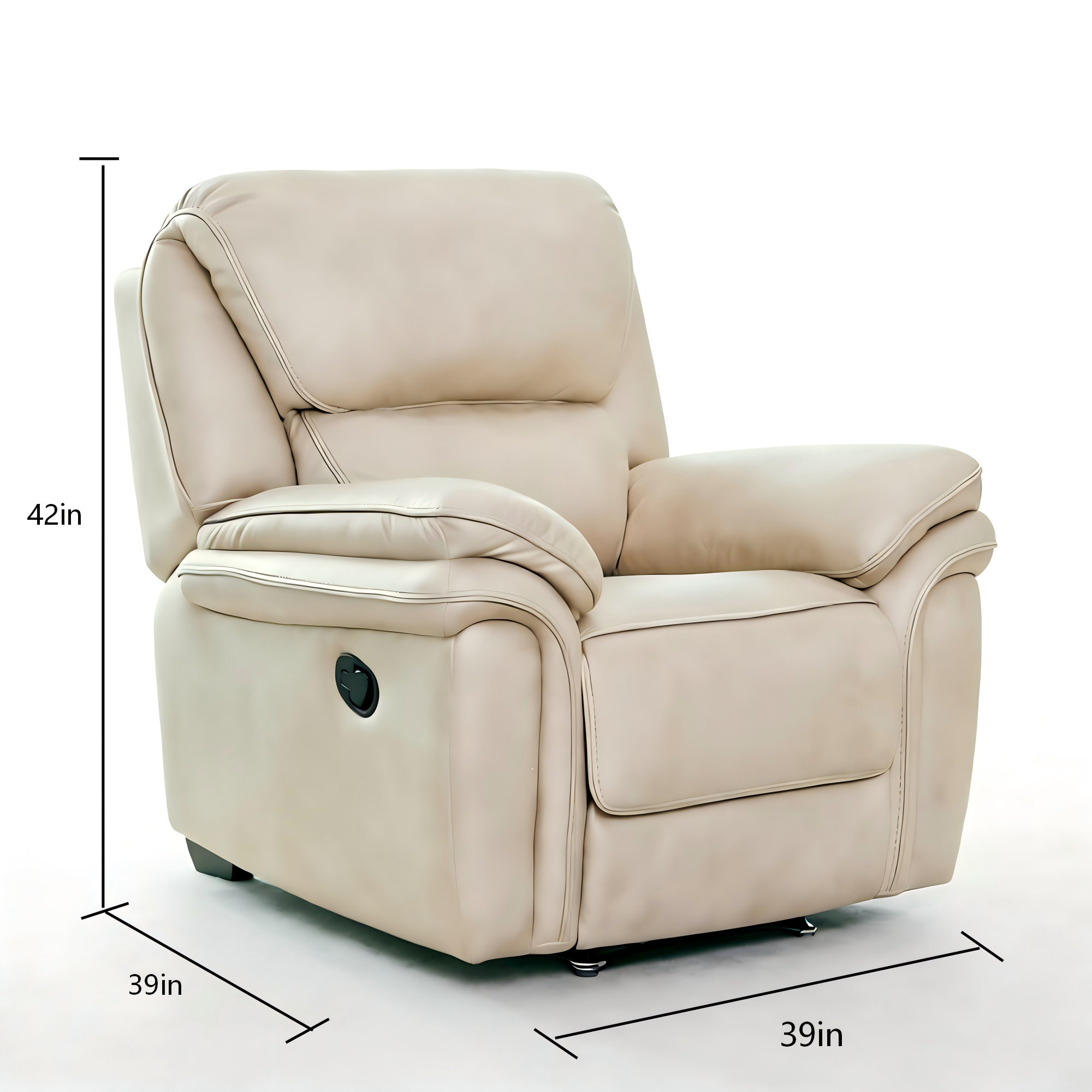 Melt Padded Backrest Faux Leather Recliner 1PP