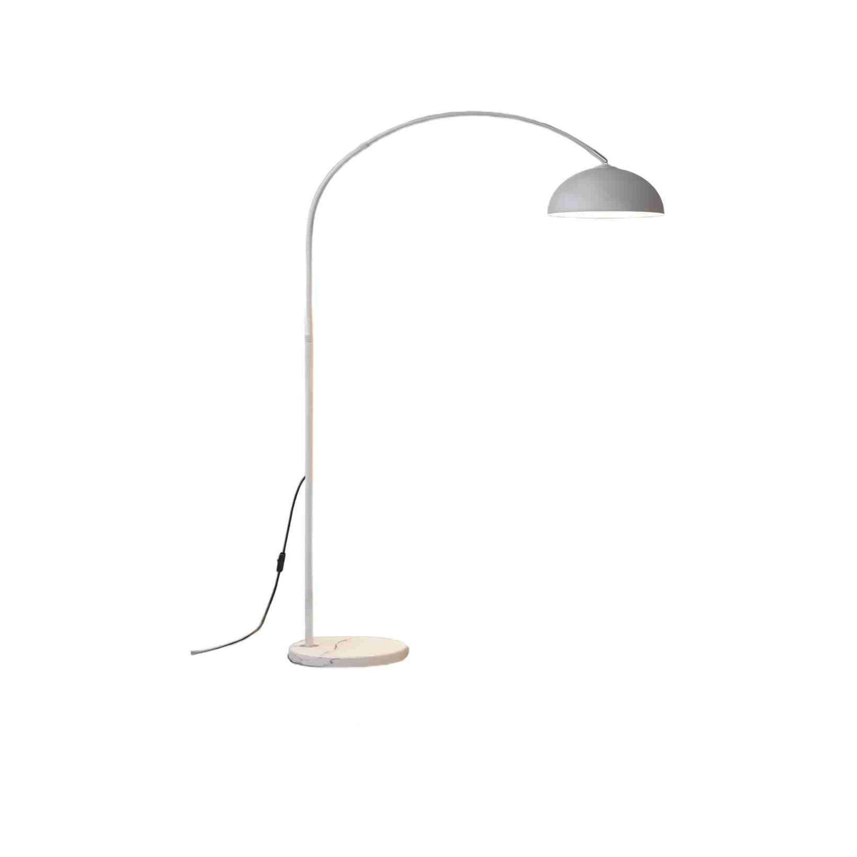 White Arc Floor Lamp: Soft-globe Nordic style for living rooms and bedrooms
