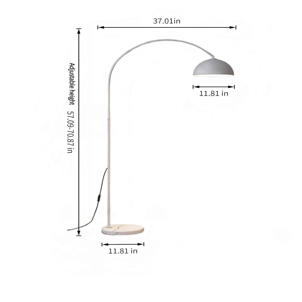 White Arc Floor Lamp: Soft-globe Nordic style for living rooms and bedrooms
