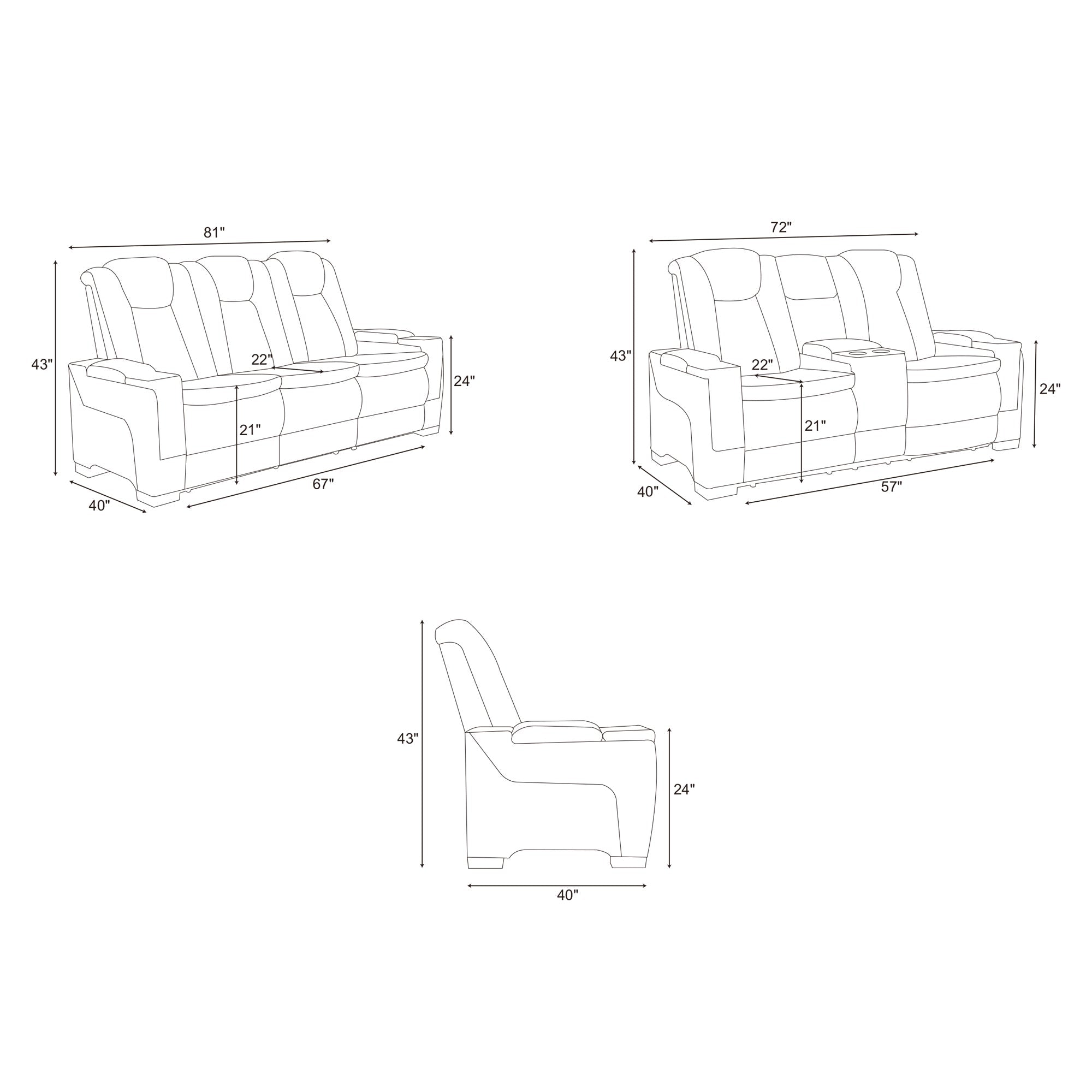 Charlie Brown Power Recliner Sofa Set