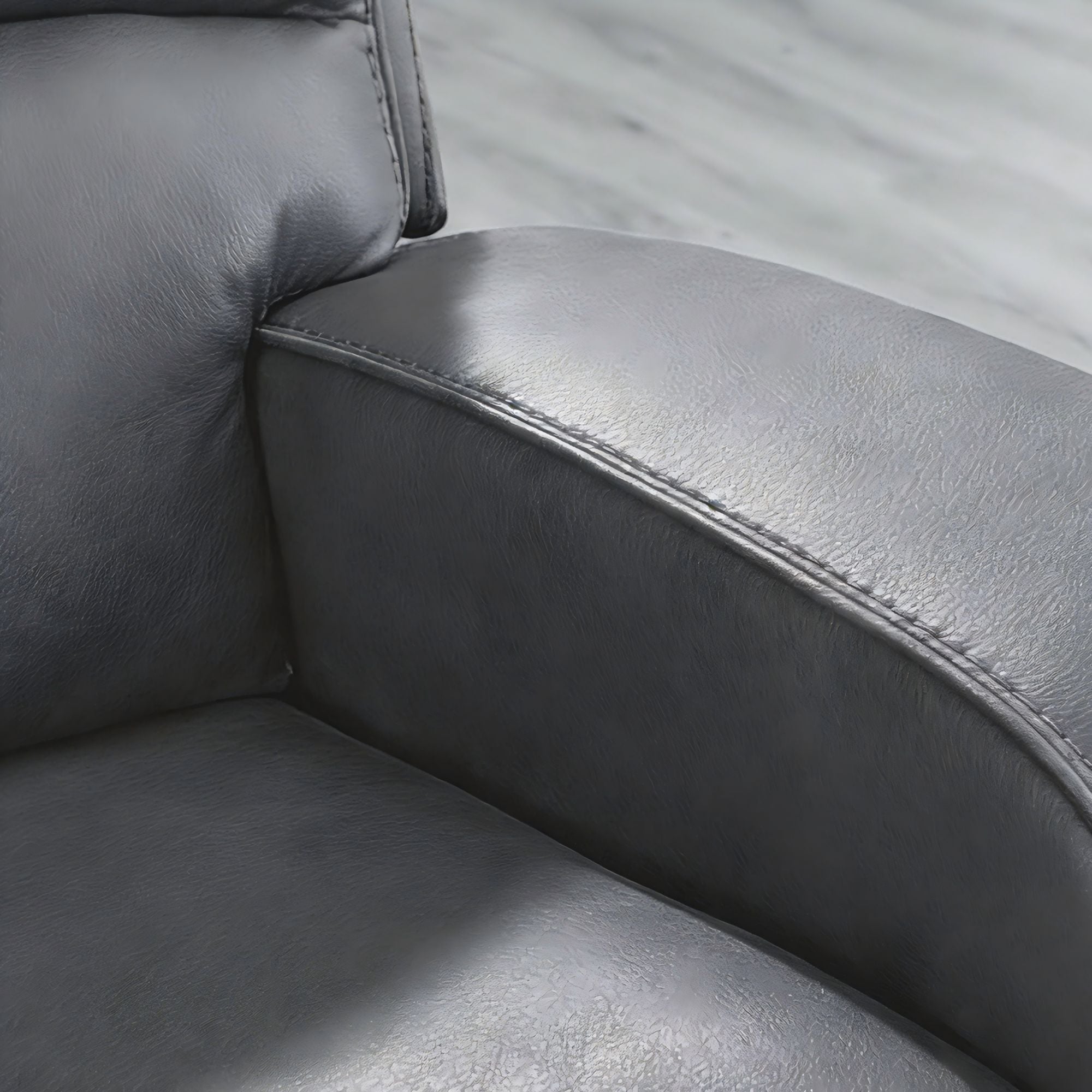 Corpus Gray Leather Reclining Sectional, L-Shaped Corner Couch with Cup Holders for Living Room