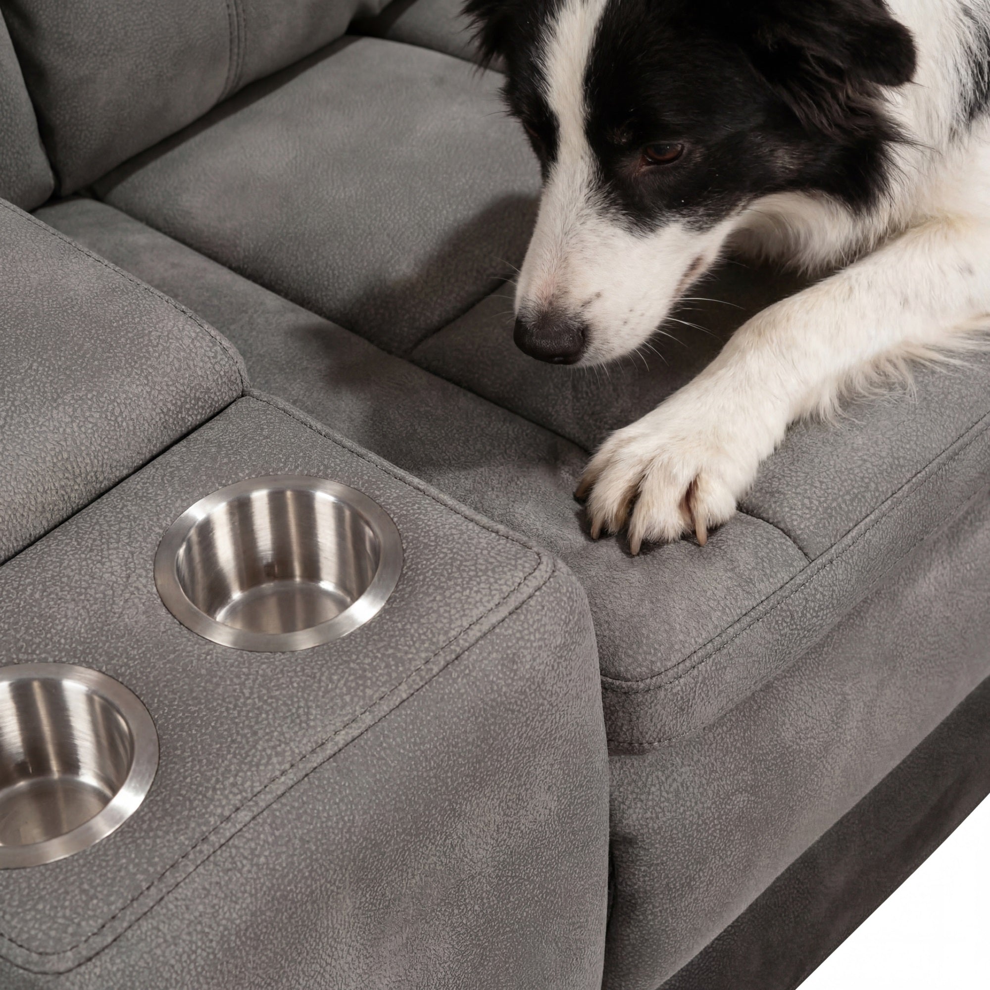 Charlie Modern Gray Power Recliner Loveseat