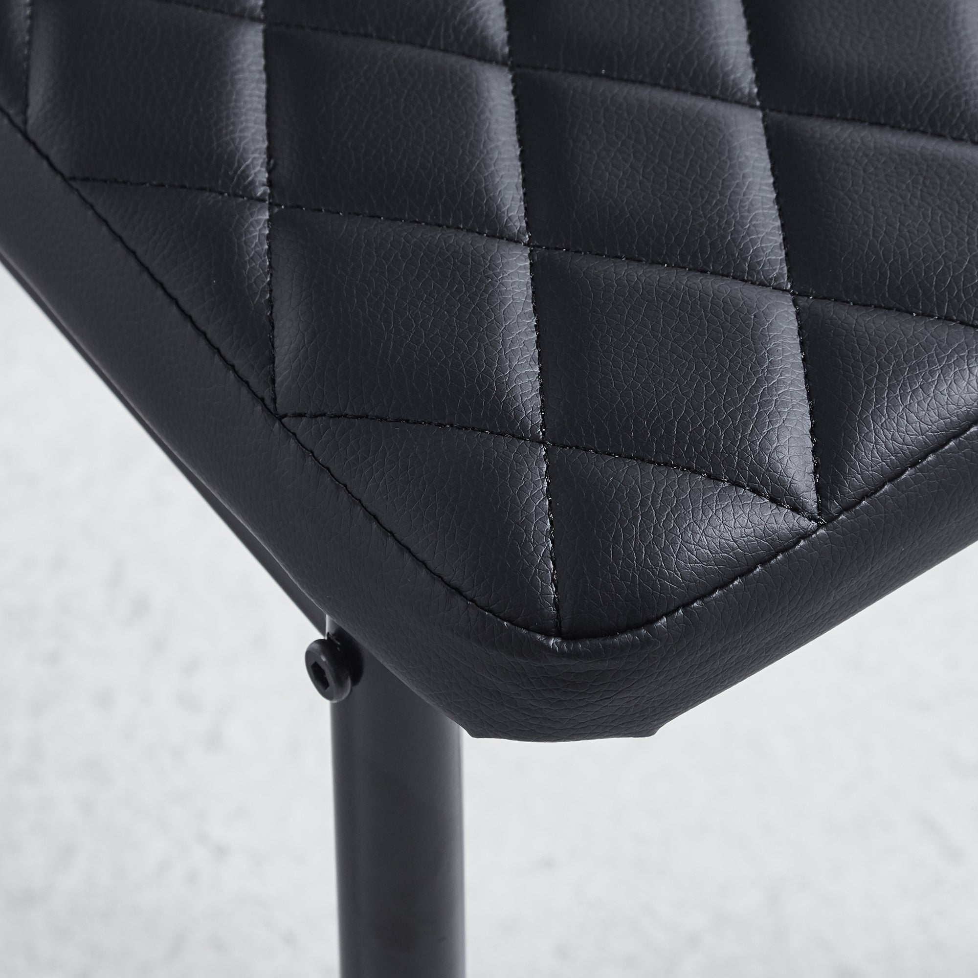 Black Quilted High-Back Dining Chairs  - Black Legs