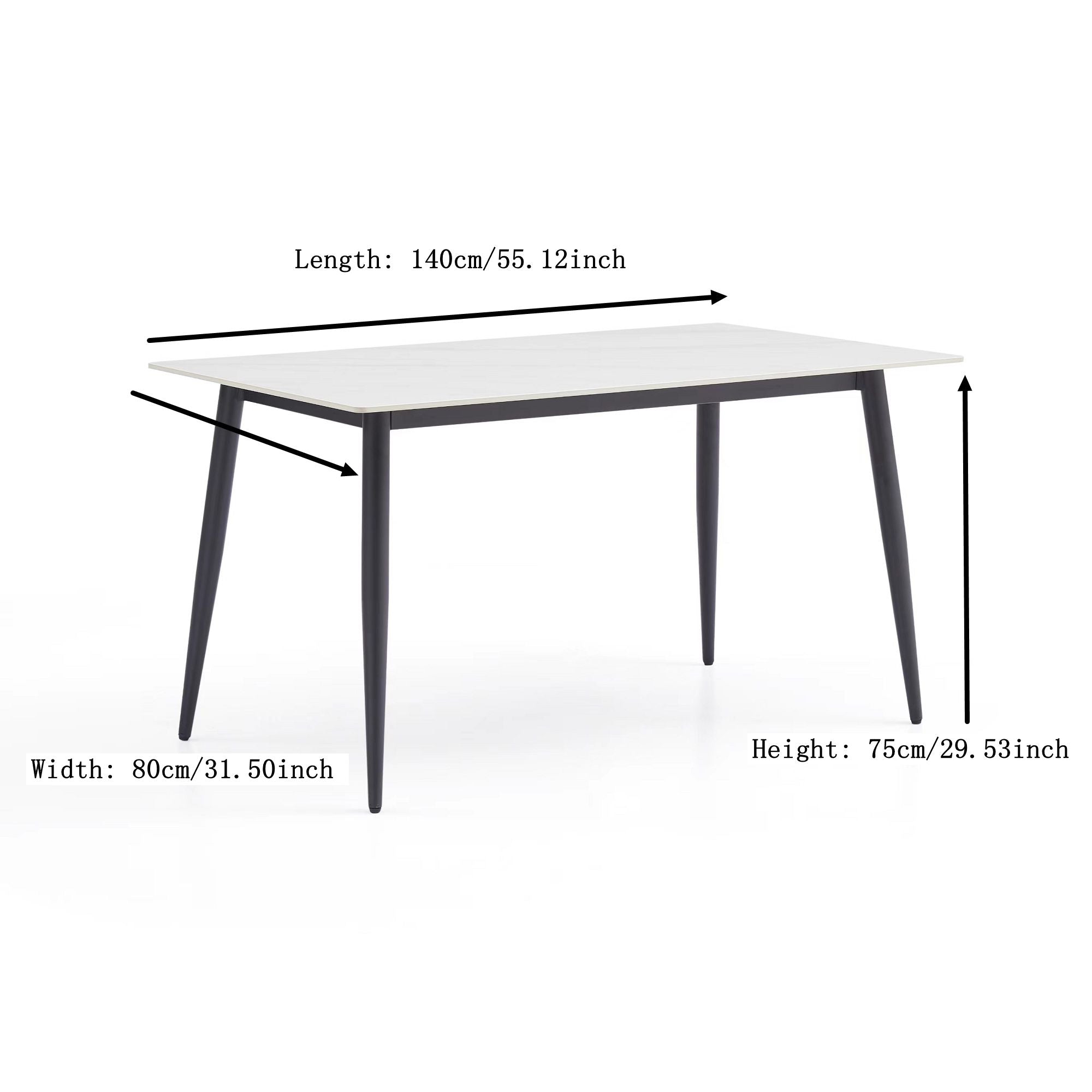 Black Stainless Steel Base Dining table (B0002-140)