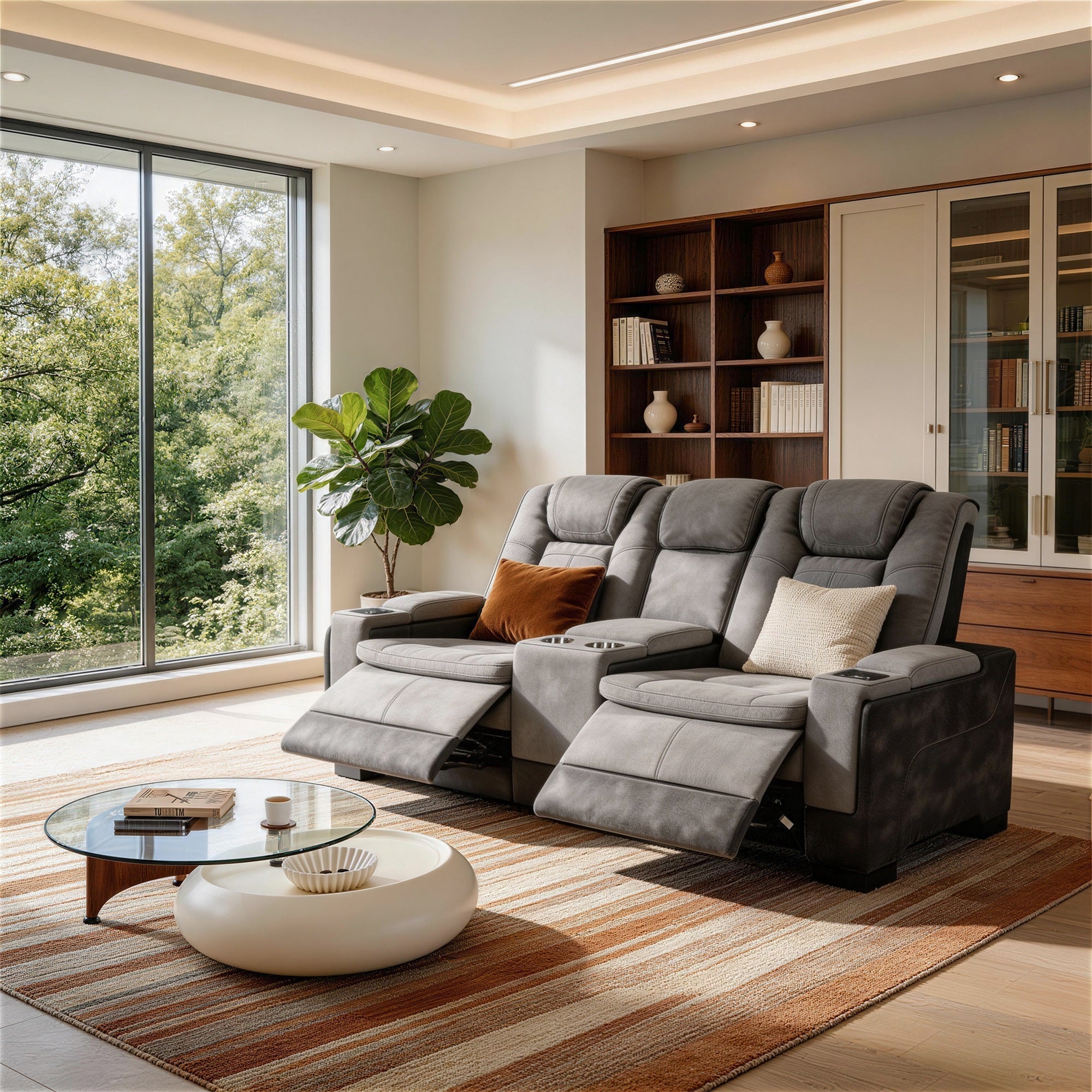 Charlie Modern Gray Power Recliner Loveseat