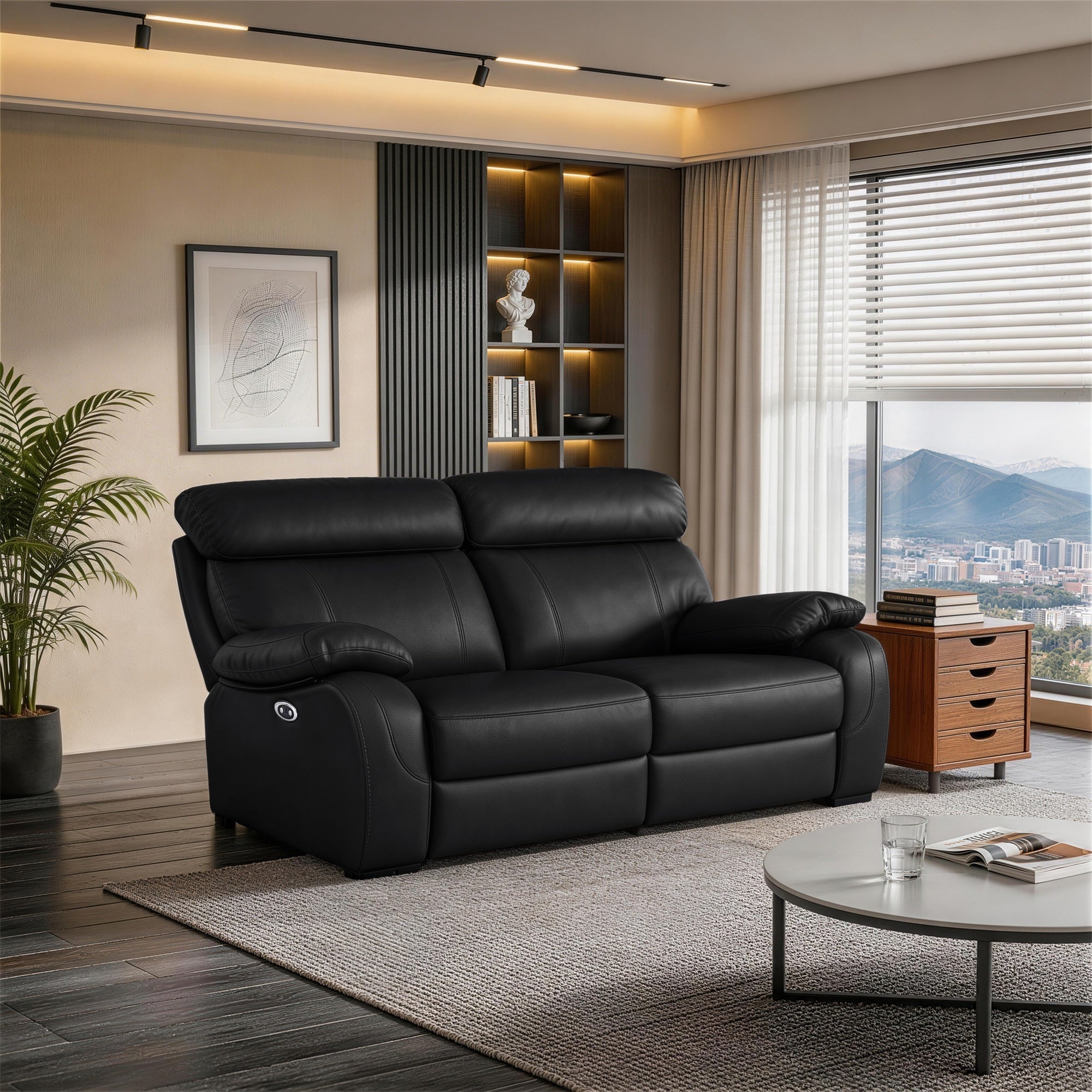 Harry Black Power Motion Loveseat